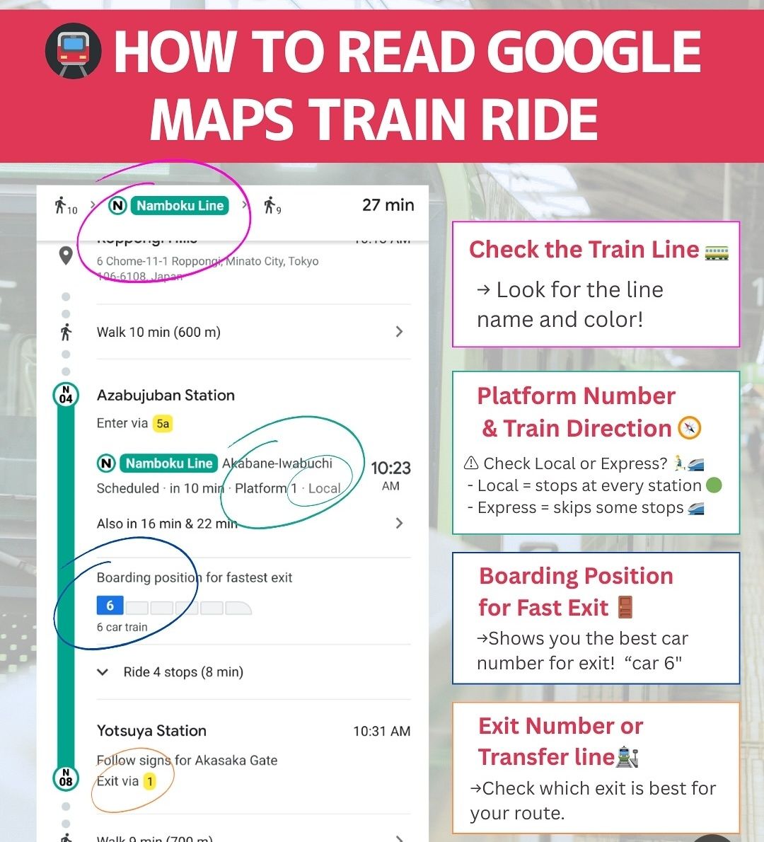 Japan travel advice by Tokiotours | How to use Google maps for train ...