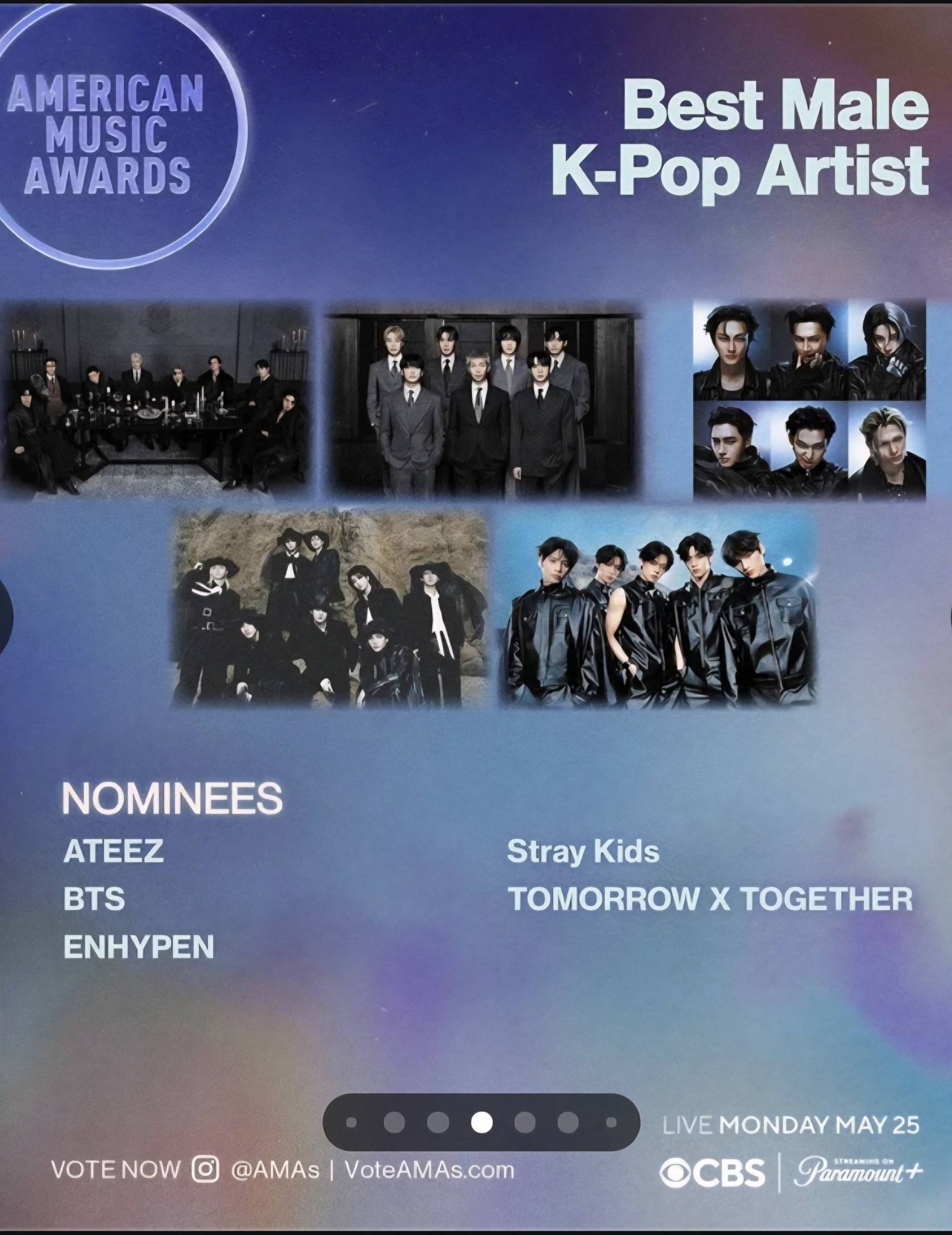 Best male K-pop artists nominees at the 2026 American Music Awards