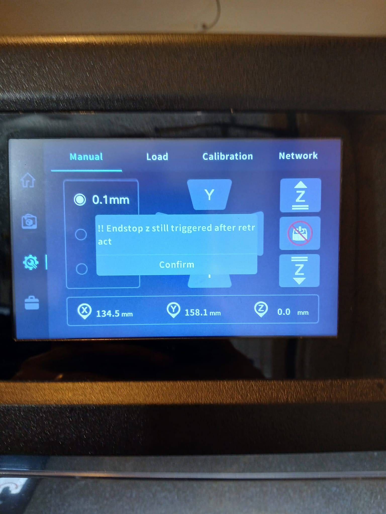 What causes 'ends top triggered after retract' error when homing Z