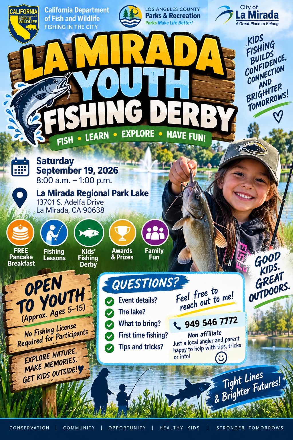 Youth fishing derby at La Mirada Community Regional Park