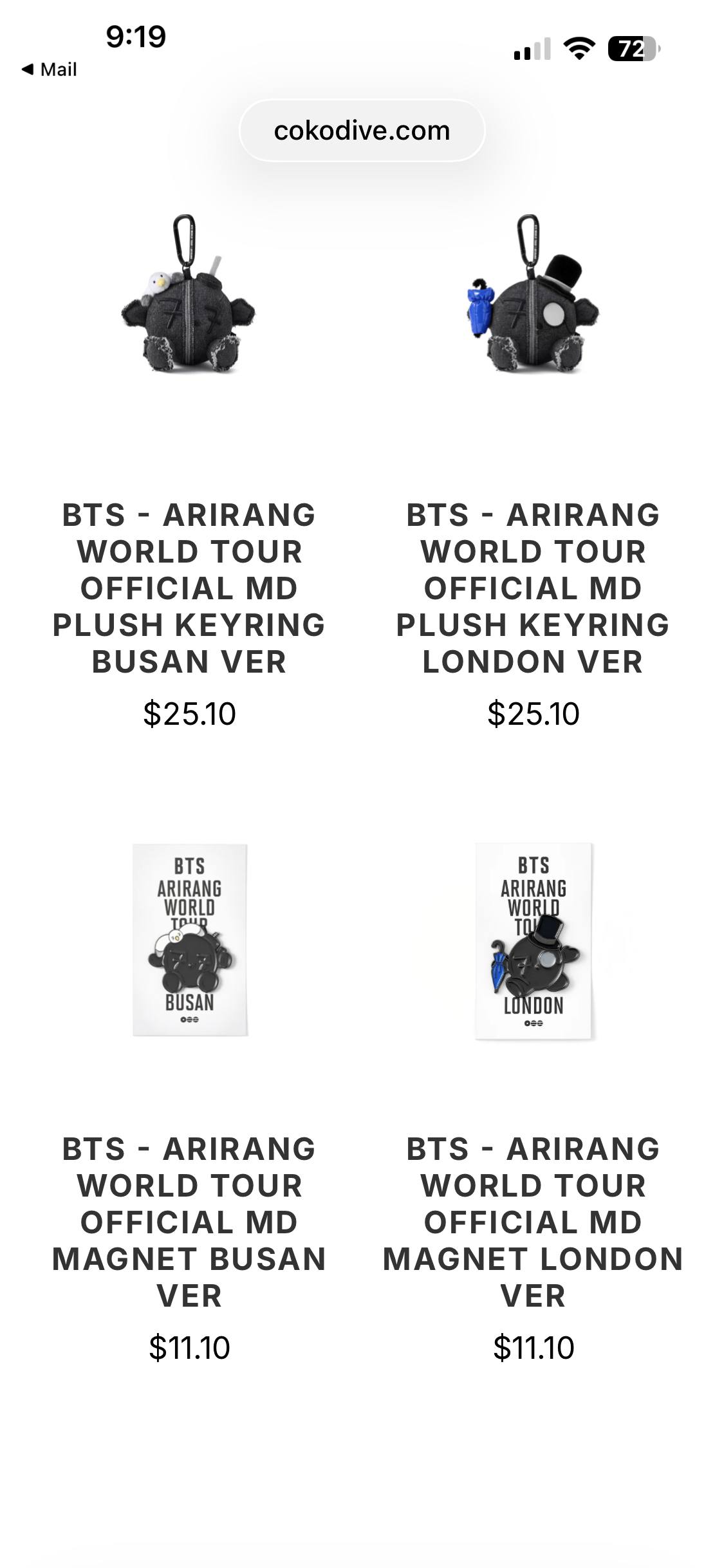 Where to find BTS Las Vegas plush keyring