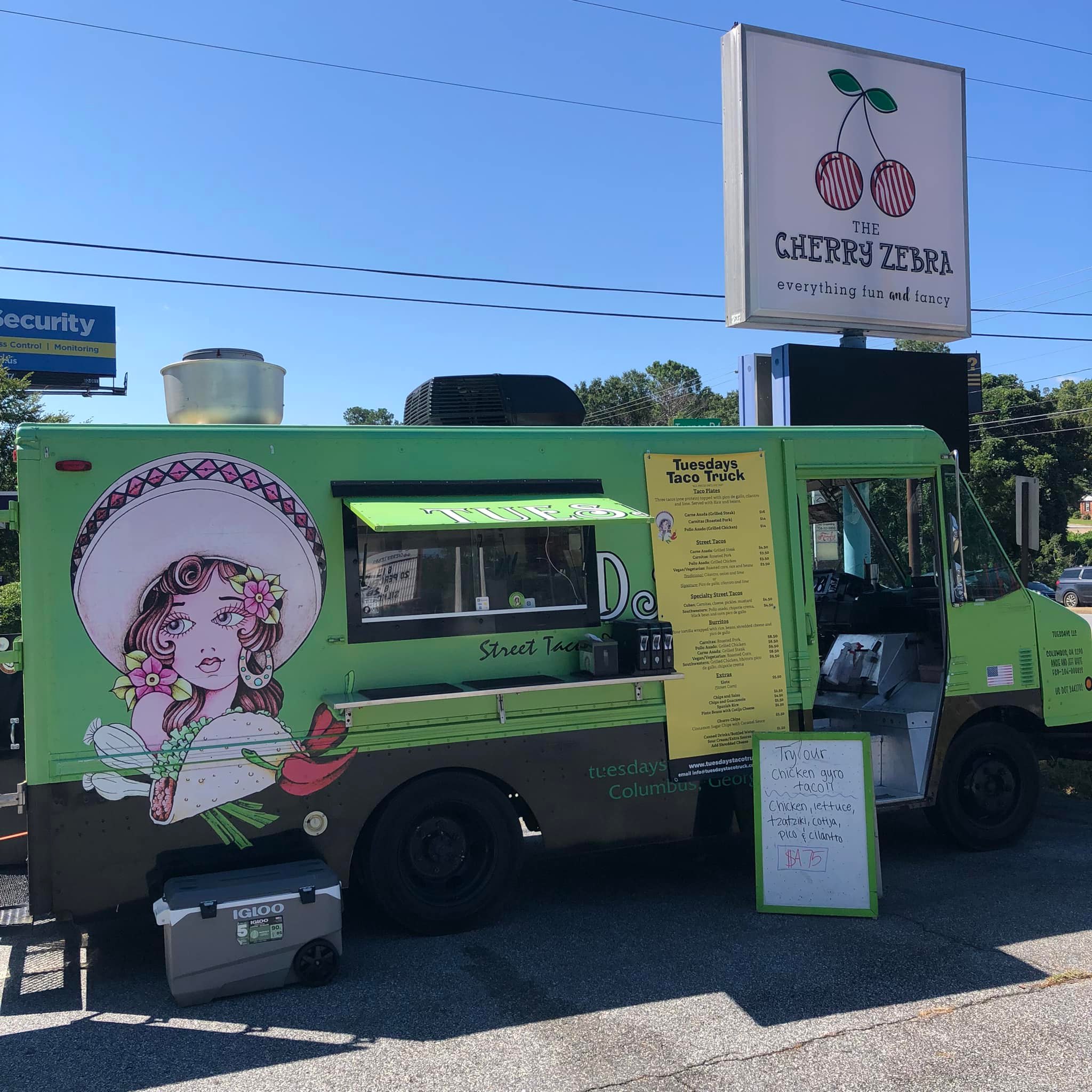 Taco truck at Cherry Zebra in Columbus, GA