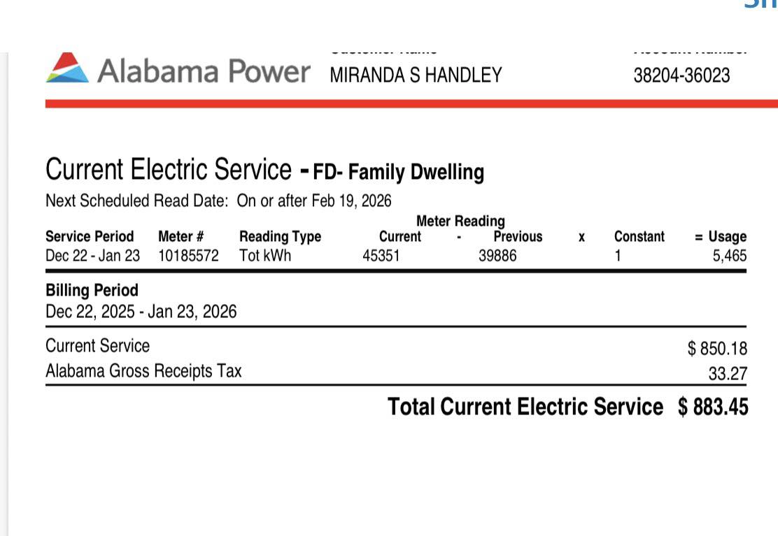 Alabama Power Corruption | My bill is never less than 800 | Facebook