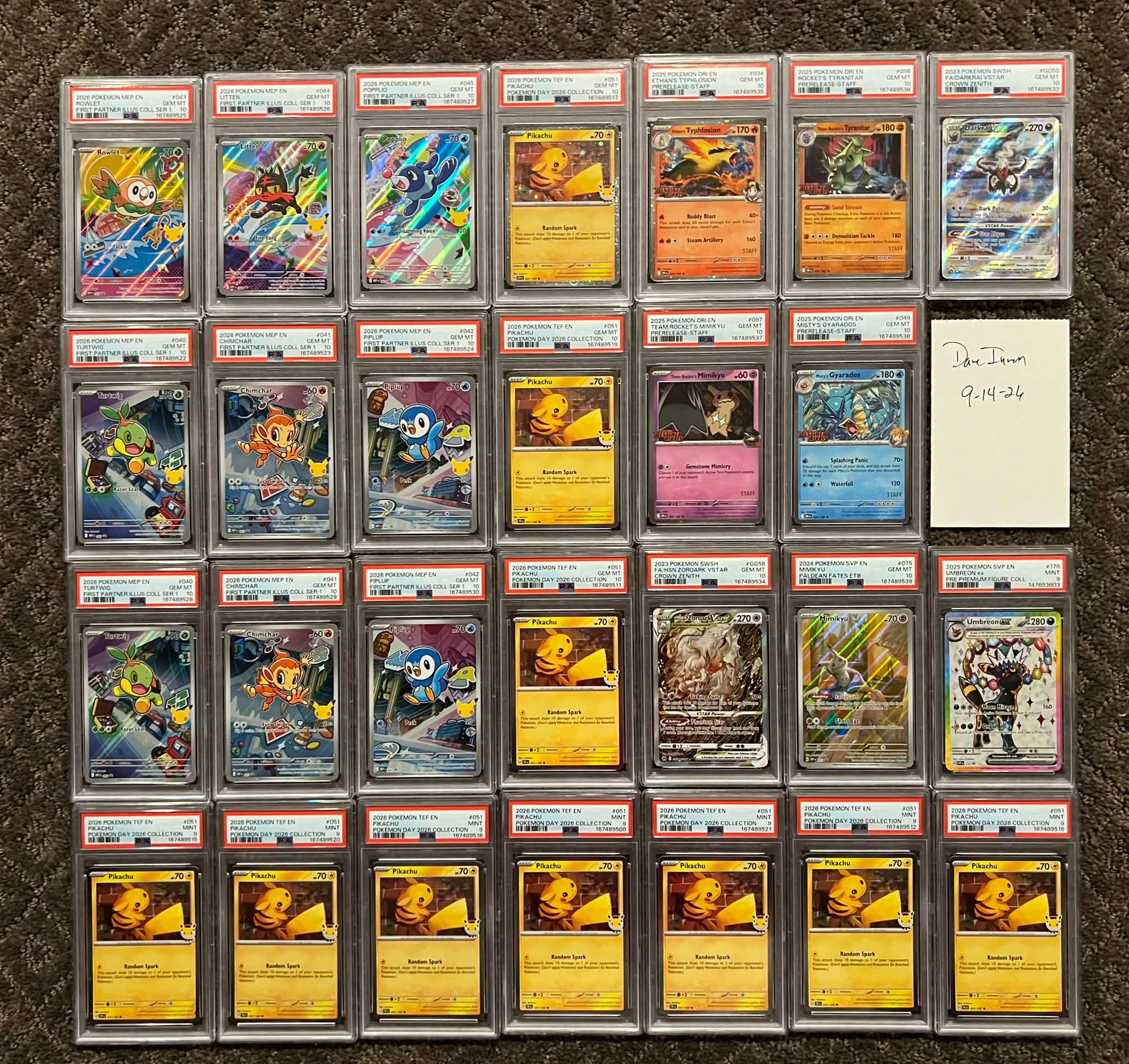 PSA Graded Pokémon Cards for Sale: Pikachu, First Partner