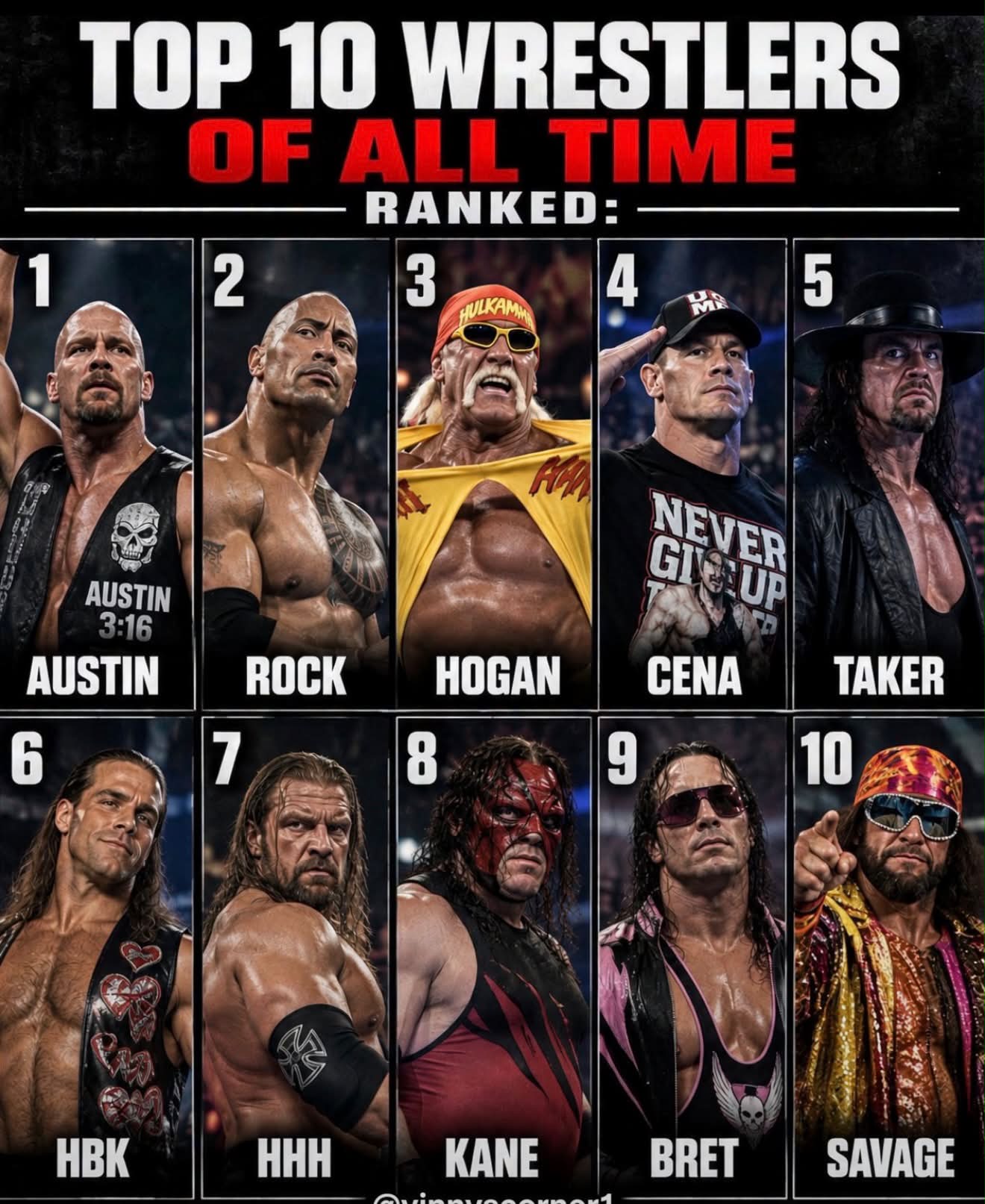 What are your thoughts on this top 10 list of all-time WWE stars?