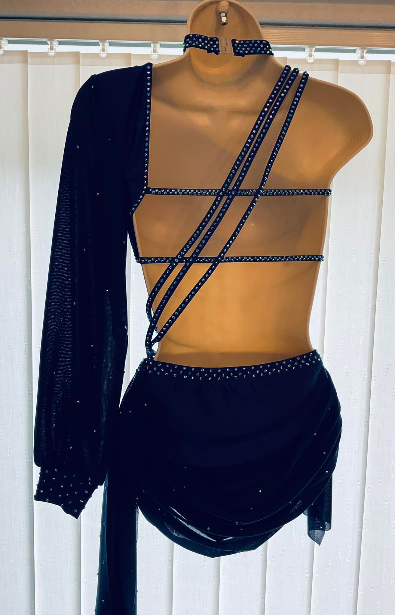 Company 5 Dancewear Rhinestoned Halter Unitard Navy Size XS | New  display picture 1
