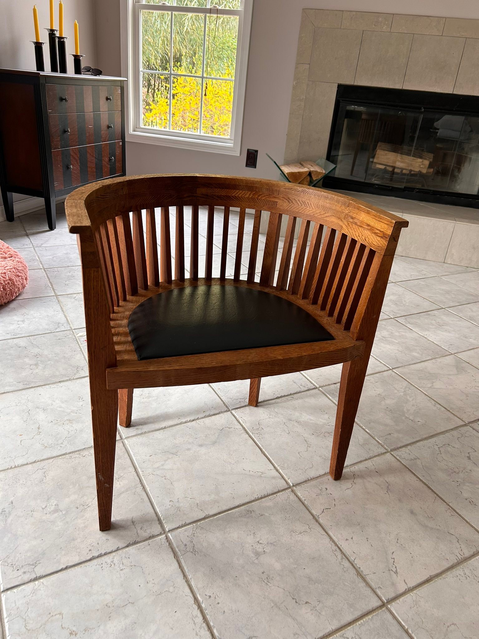 What is the maker of this Danish mid-century semicircular slat 