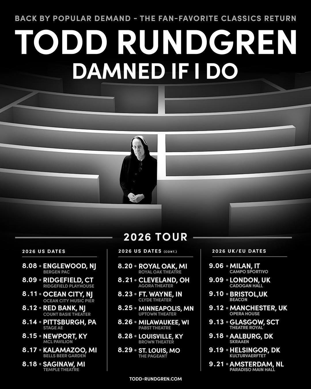 Todd Rundgren tour volunteer opportunities available