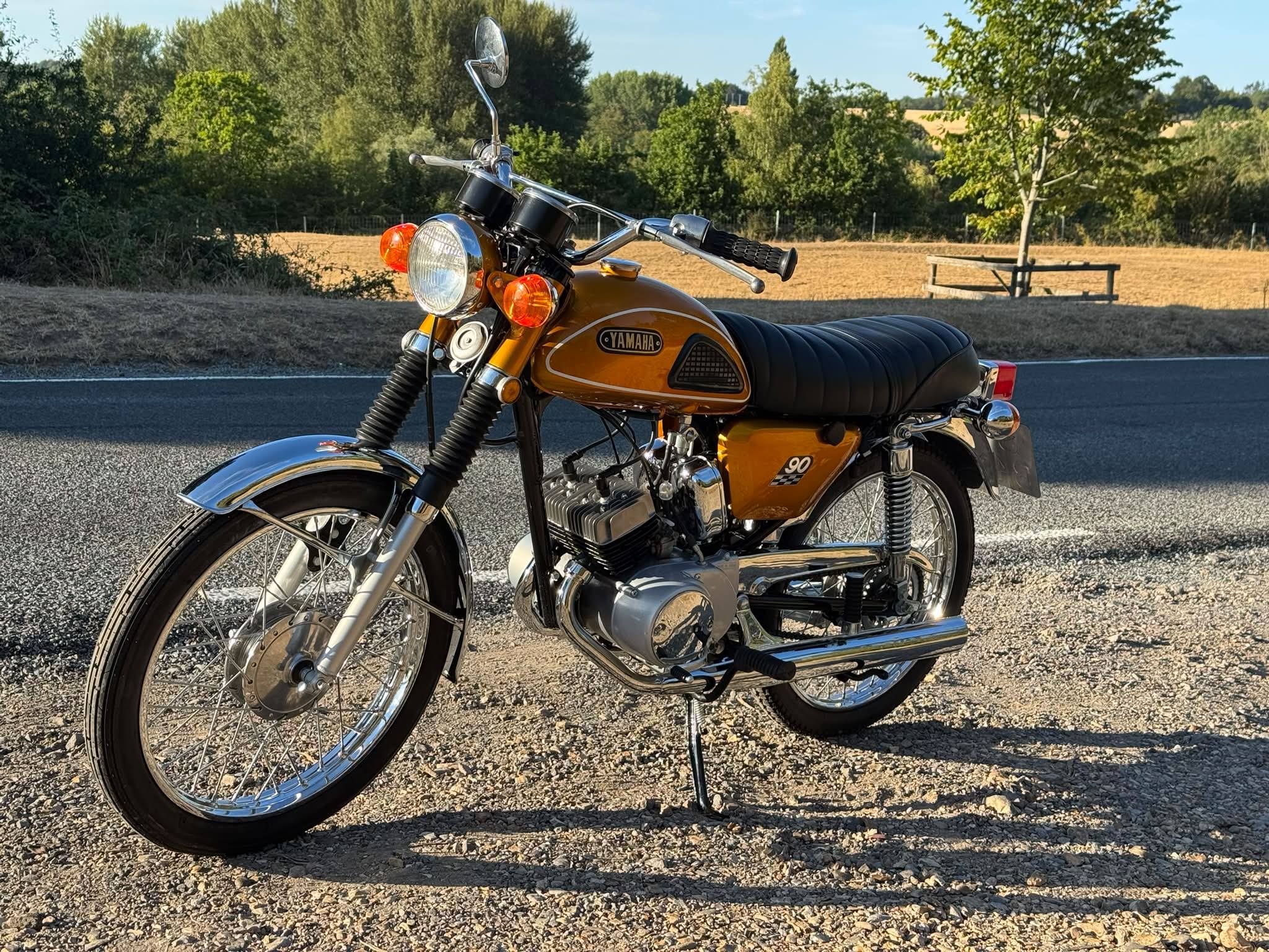 After a busy day it's nice to get out on my 90cc Yamaha twin for a