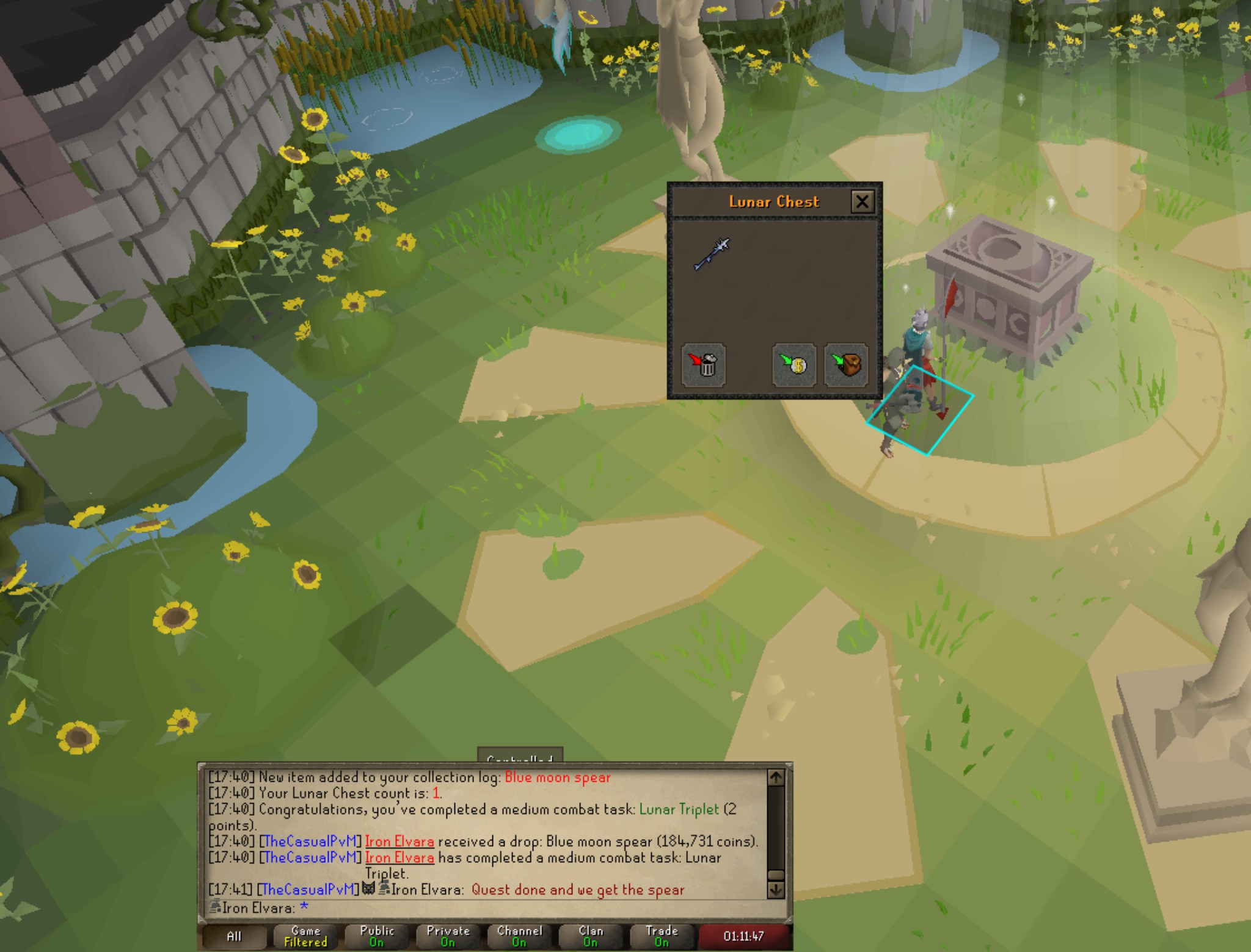 Quest done Spear done LunarChest Lunar hest YourL Luner count 