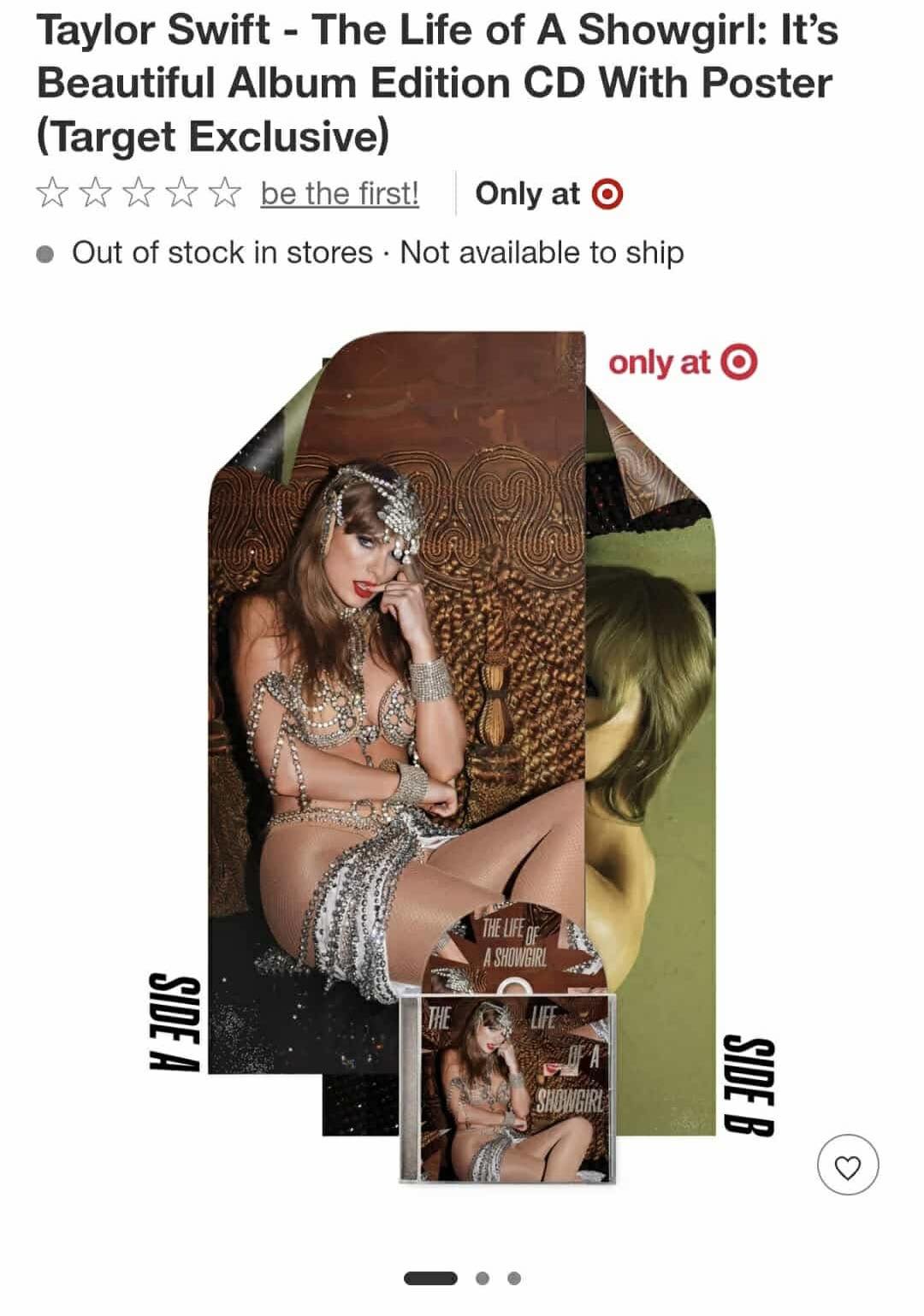 Taylor Swift's The Life of a Showgirl Japan deluxe edition on sale