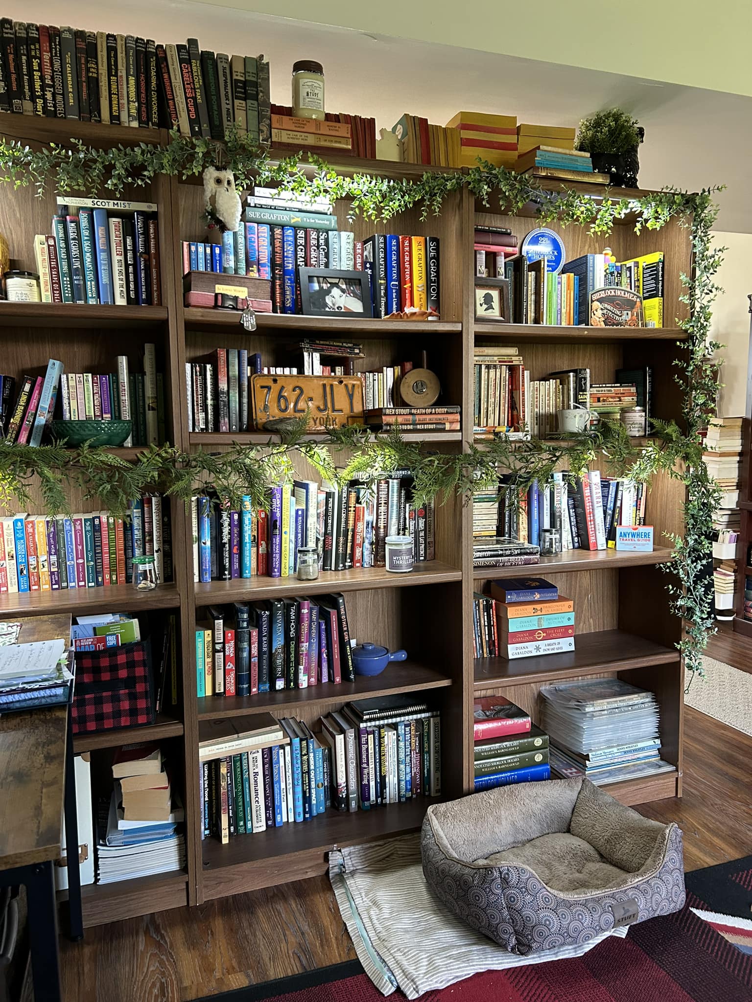 Erle Stanley Gardner book collection on bookshelves