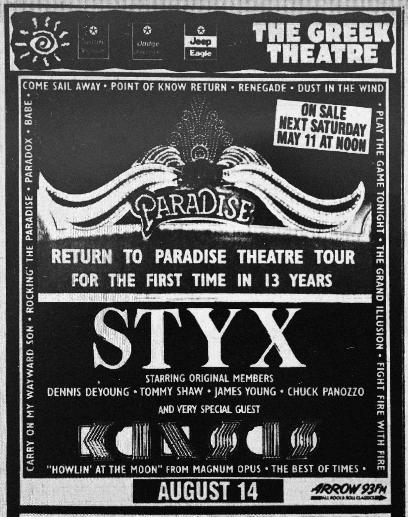 ミュージシャン 1996 Styx- North American tour Styx live in Chicago in 1996