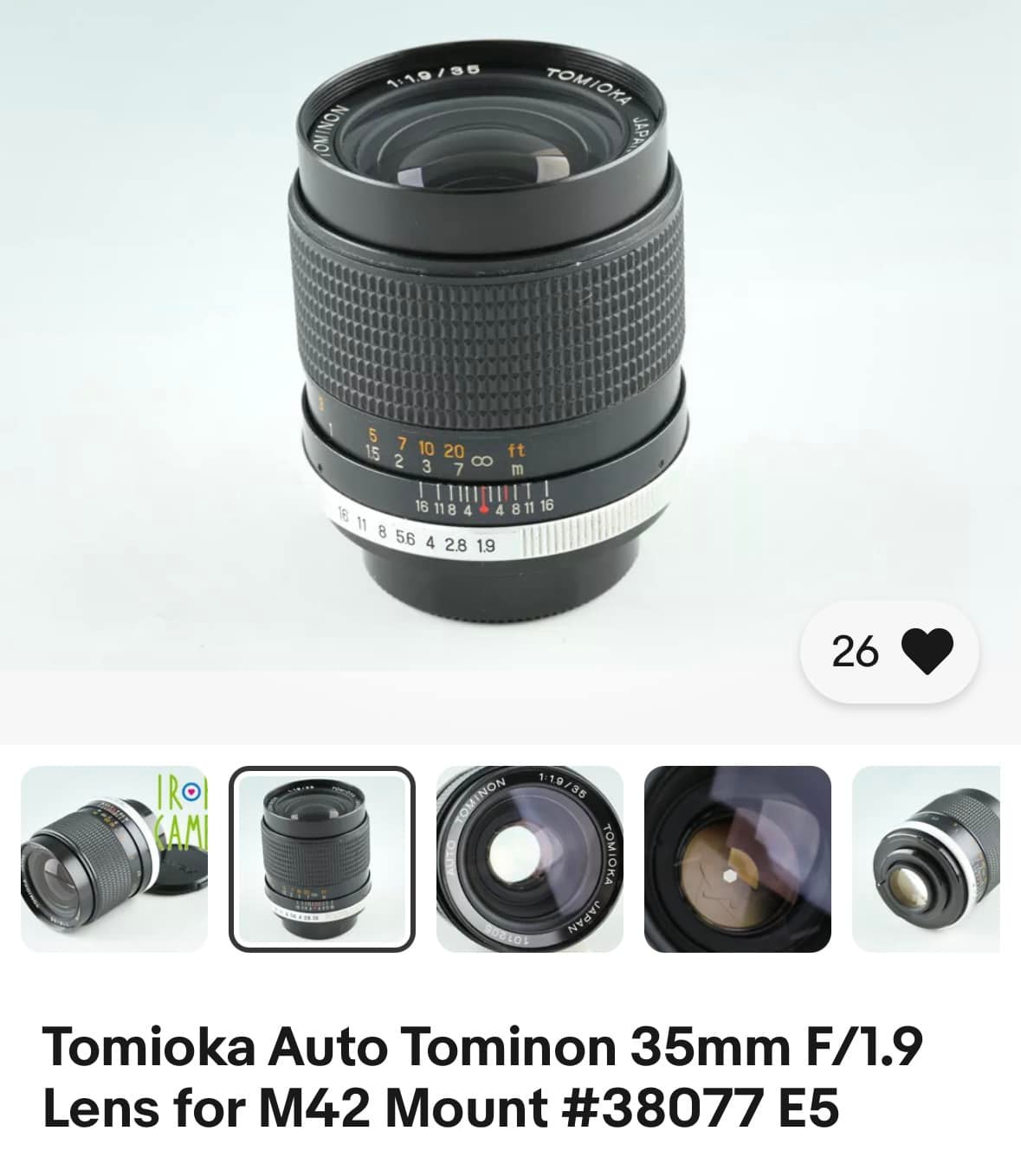 What is the information about the rare Tomioka 35mm lens?