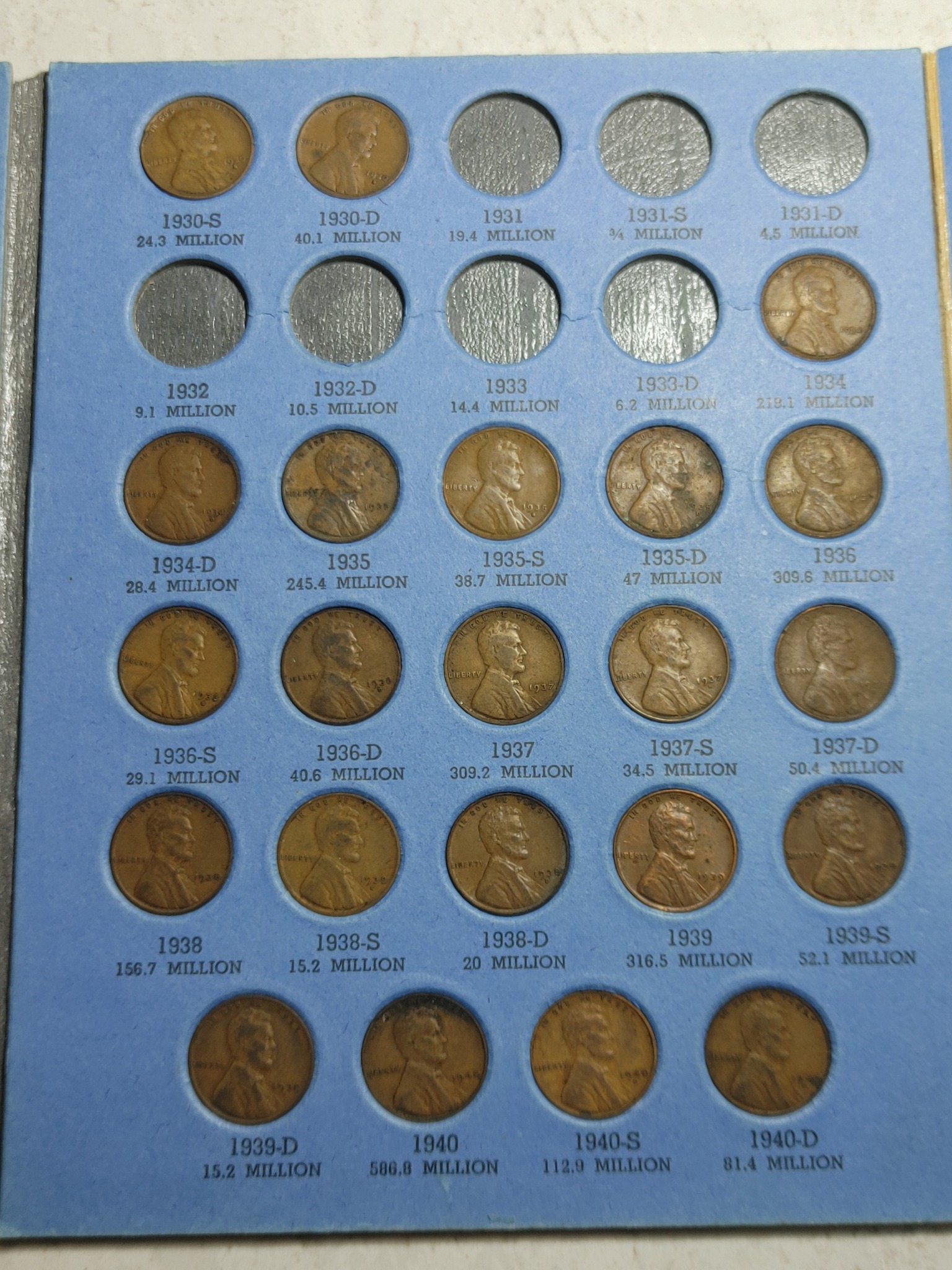 SOLD** ***AUCTION POST*** Here is a Lincoln set, 1909 to 1940 with 