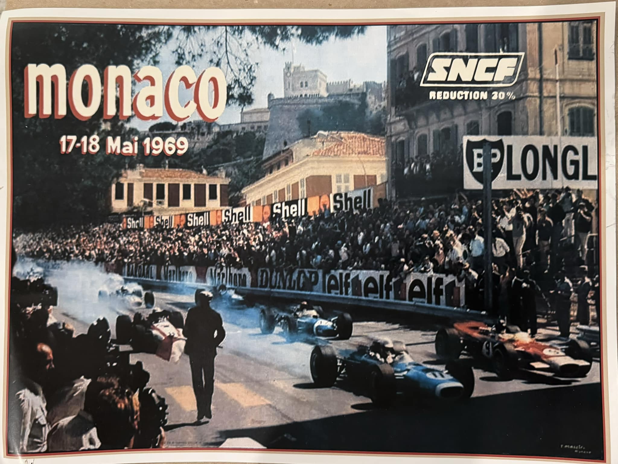 Monaco Grand Prix 1967-1968 Vintage Car Poster – Rare Formula One Wall Art