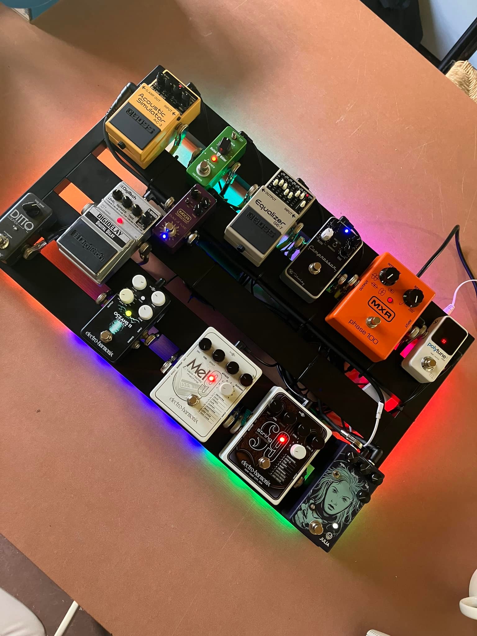 Pedalboard rebuild with Strymon Zuma and Ojai for senior living 