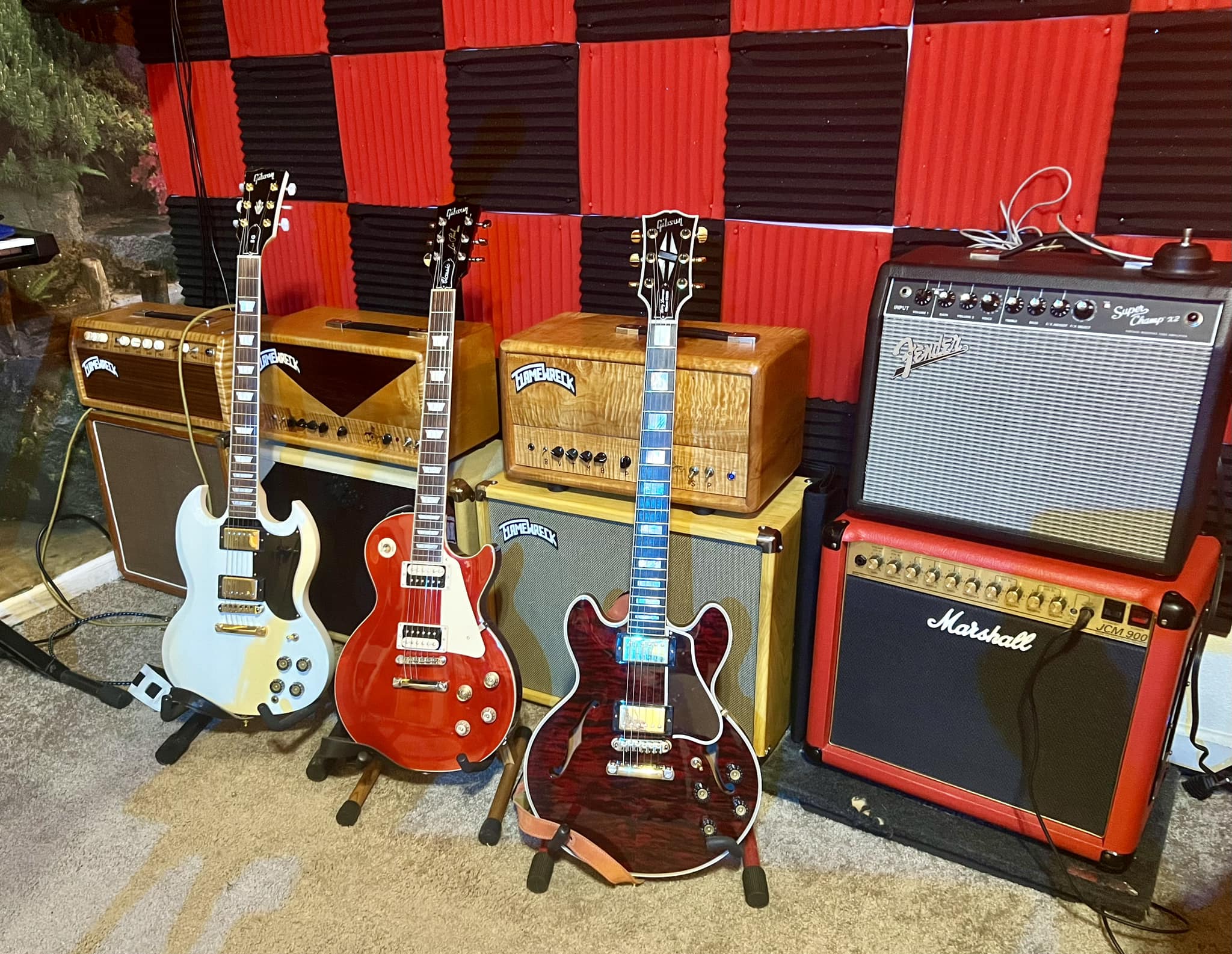 3 of the amps I built (and a 1990 Marshall JMC900) behind my 3