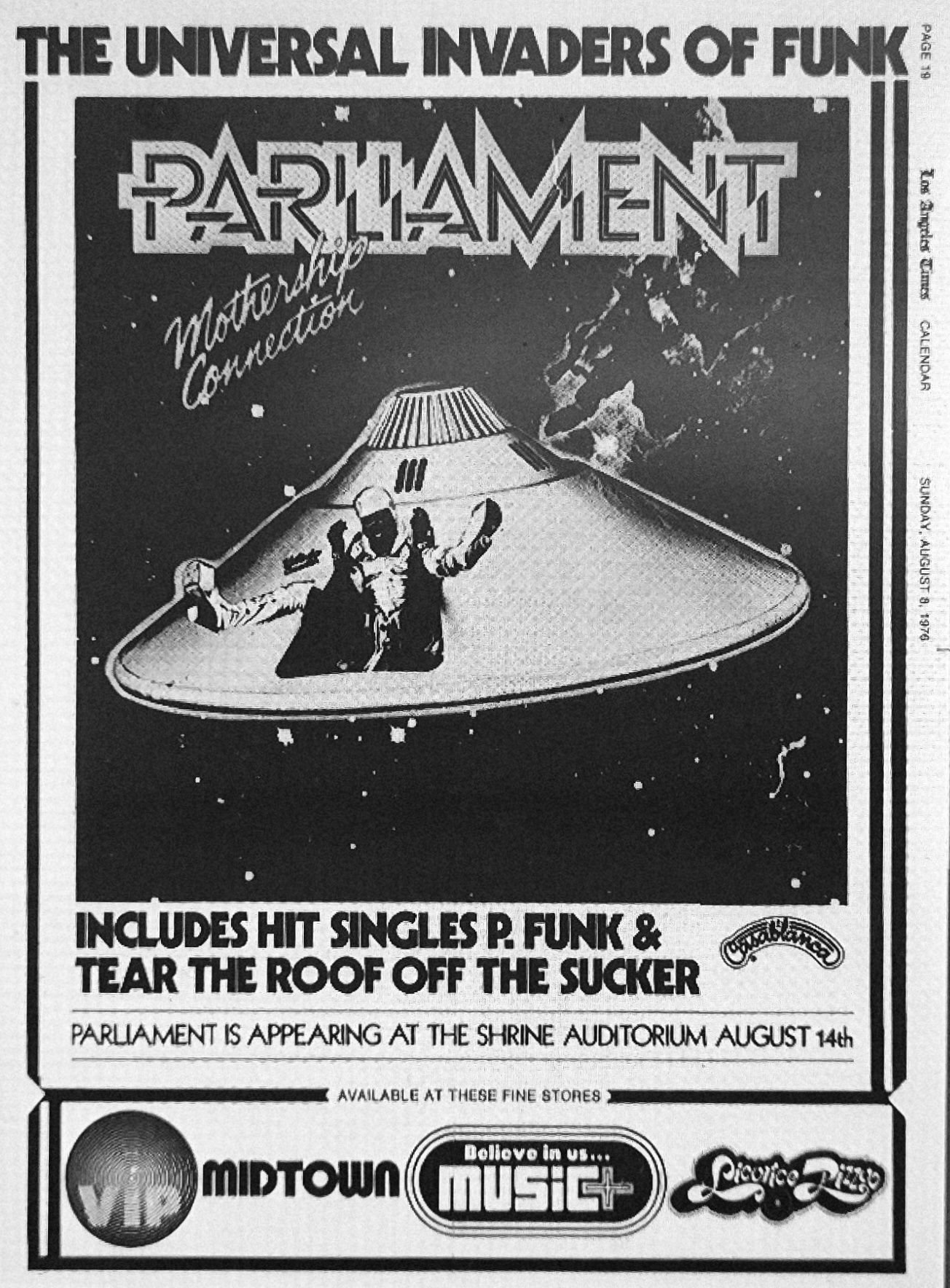 Parliament-funkadelic performs live in 1976