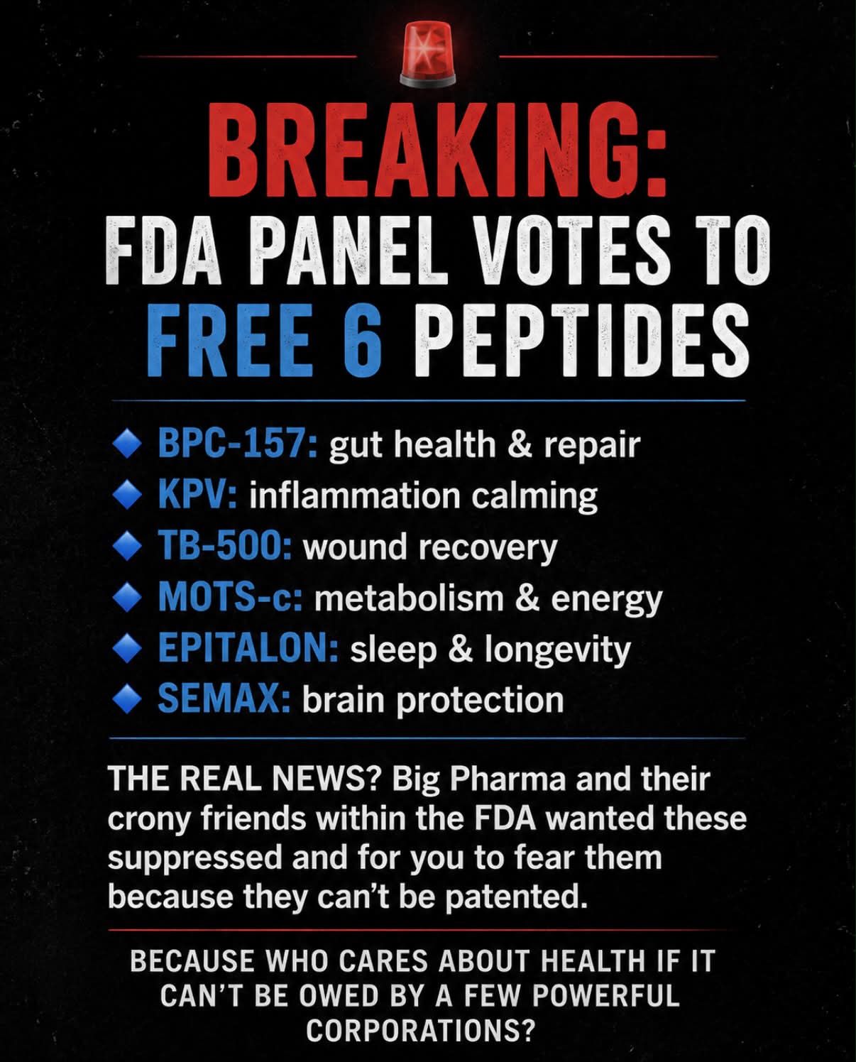 A Food and Drug Administration advisory committee voted to add BPC-157 to a drug compounding list — a move that brings the popular peptide one step closer to being legally available to