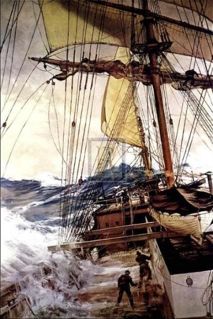 Montague Dawson's The Rising Wind oil painting