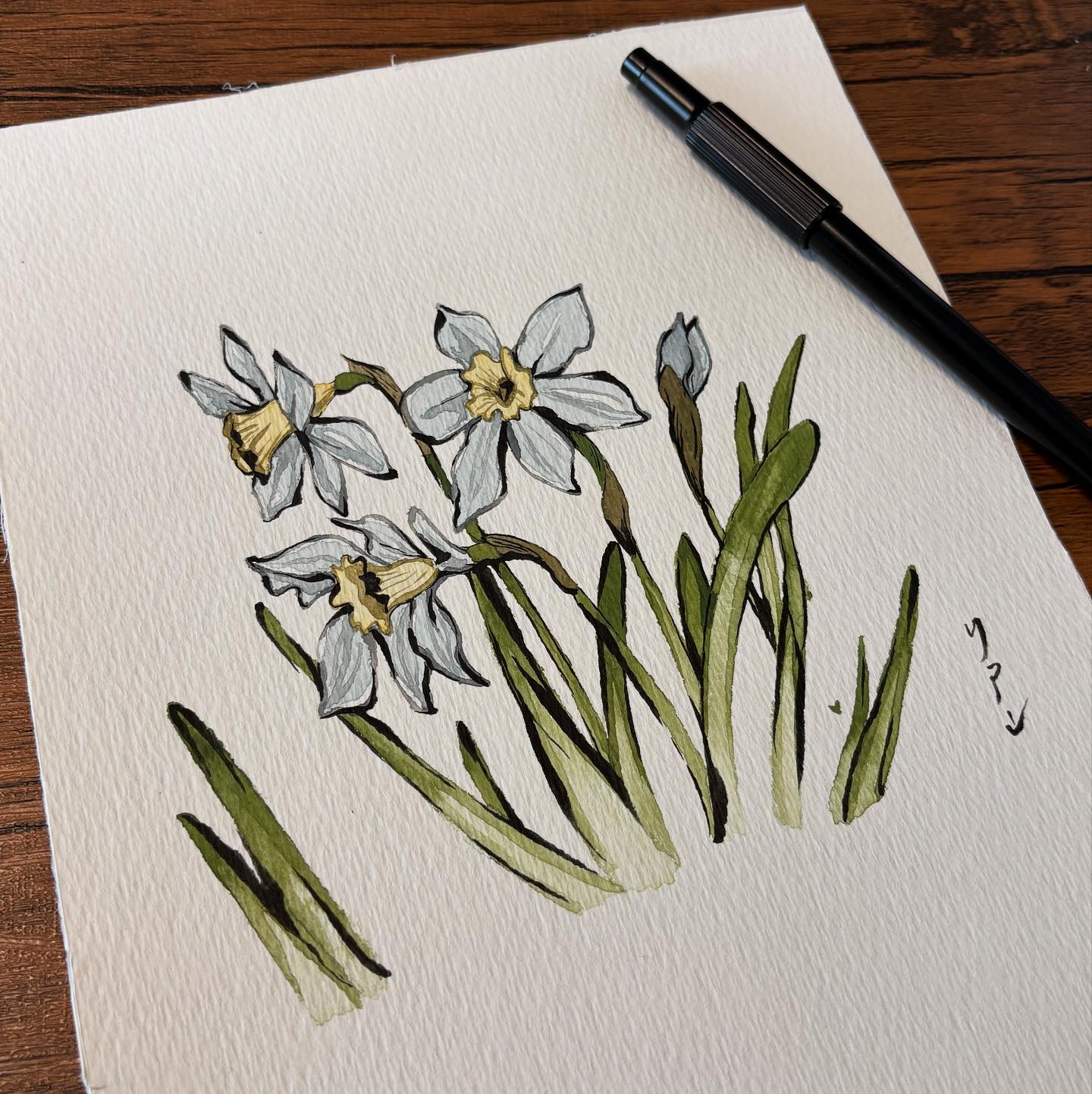 水墨画の花 weekend ✿彡 Far from my usual style, but a great reset