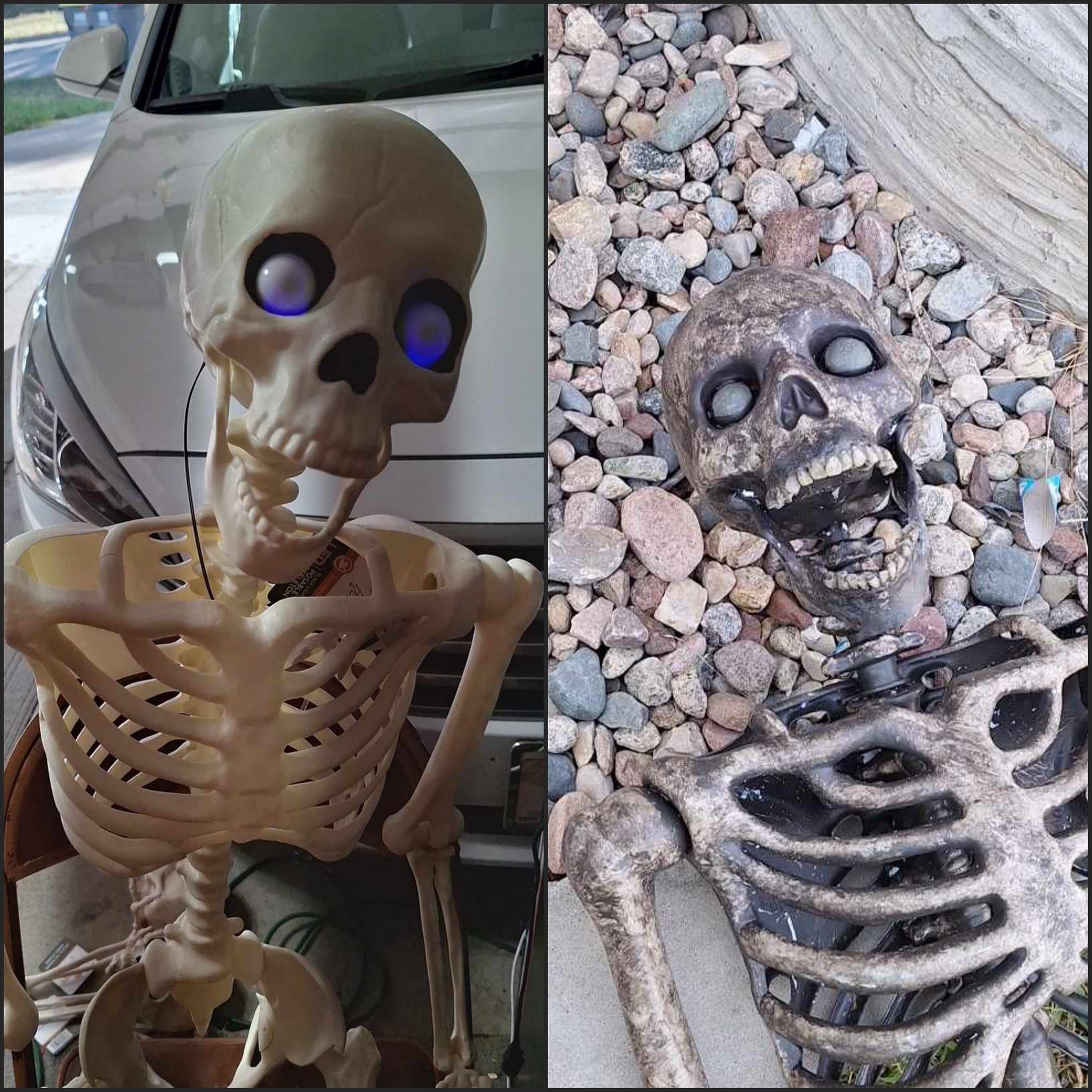 Scare-glow figure using a skeleton base
