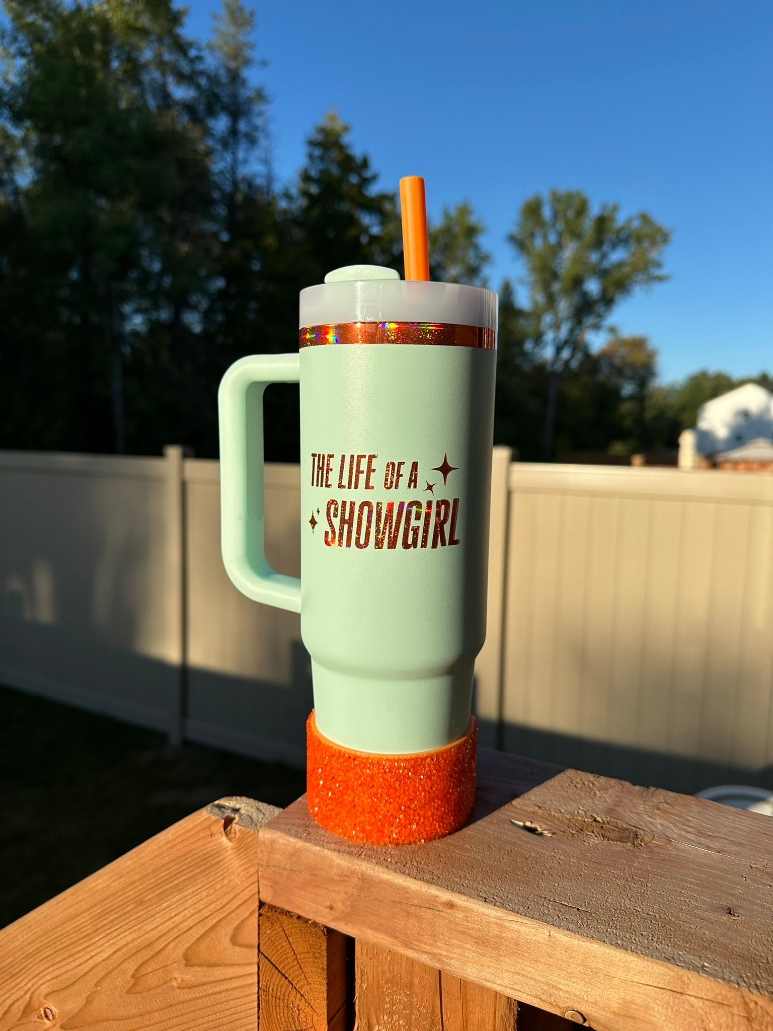 Customized my mint green cup💚🧡 НЕ LIFE THELIFEFA OF OFA SHOWGIRL  display picture 1