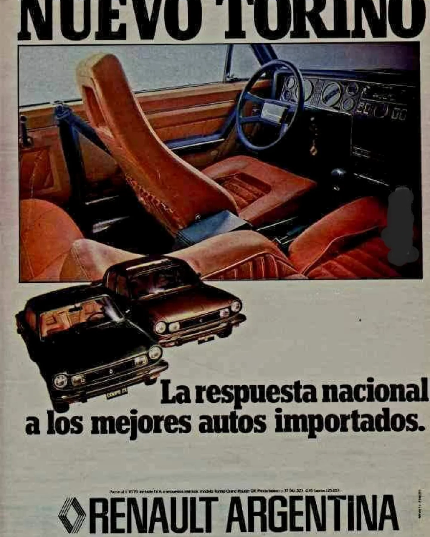Renault Torino Grand Routier GR & Coupé ZX ad - 1980 Argentina