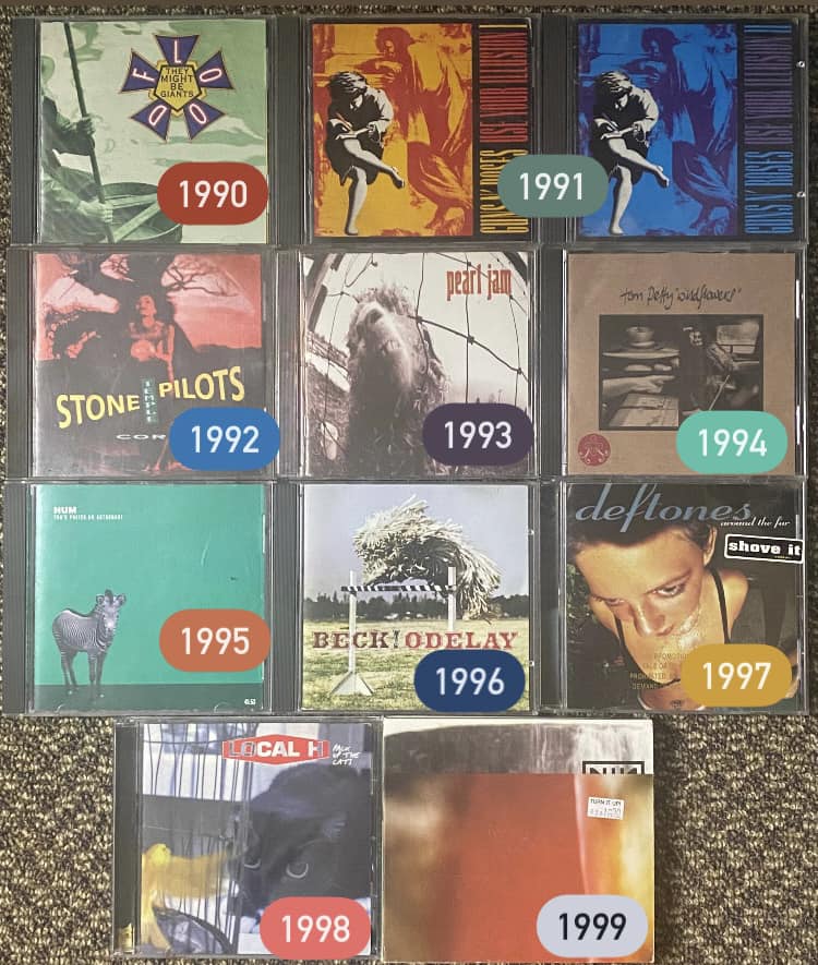 Favorite 90's albums including Fiona Apple and Weezer