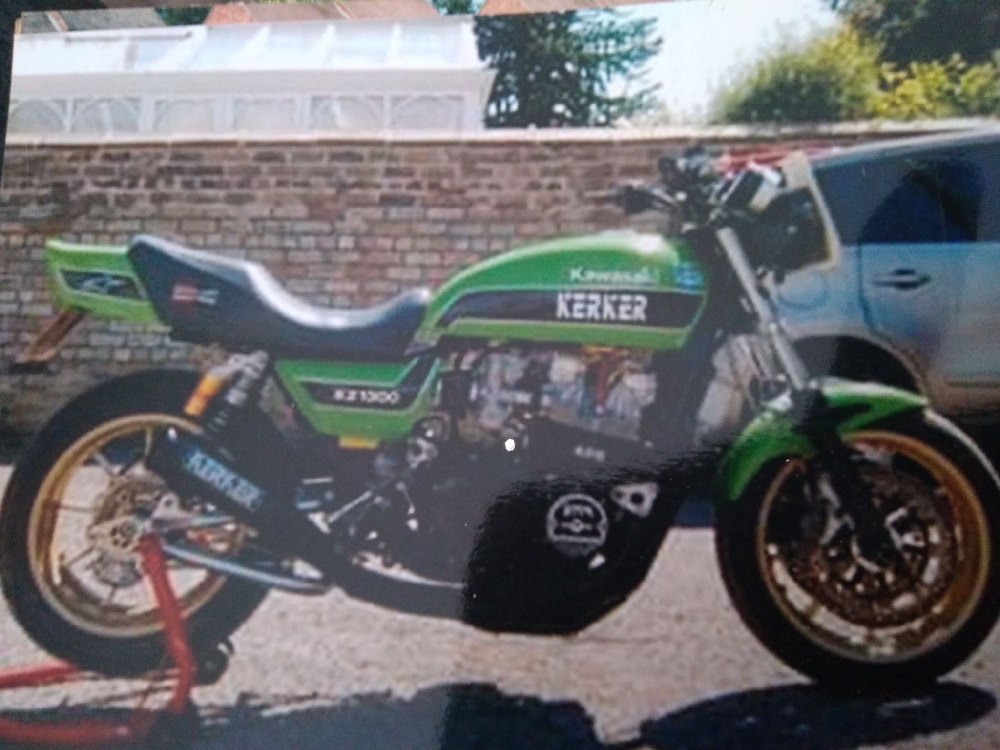 Eddie Lawson's factory Kawasaki short track bike circa 1982.