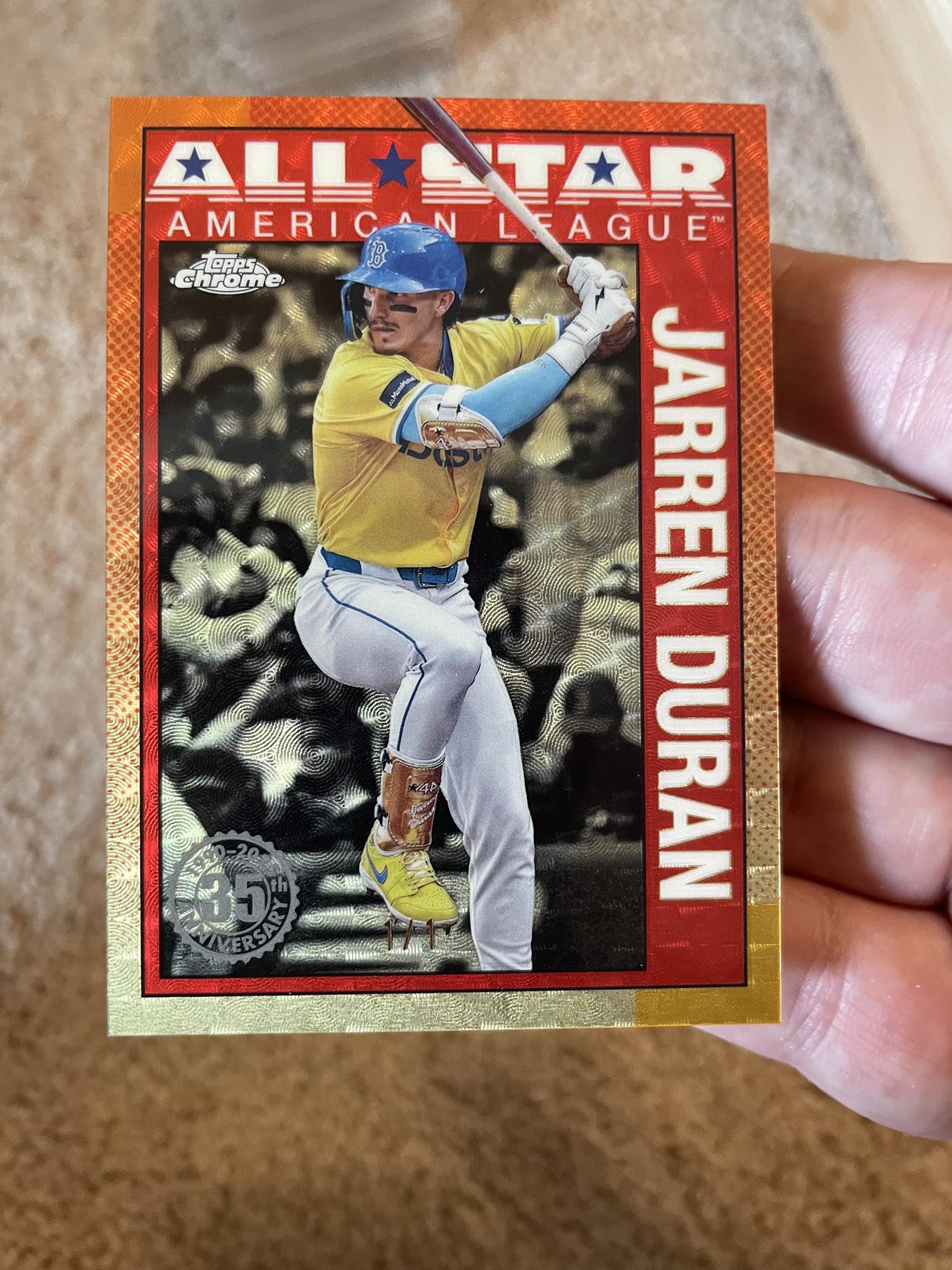 Pulled 1/1 rose gold Jarren Duran card from hobby box