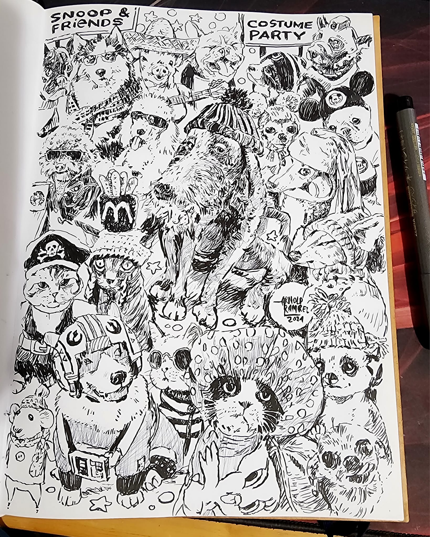 Daily drawing challenge with pen and ink
