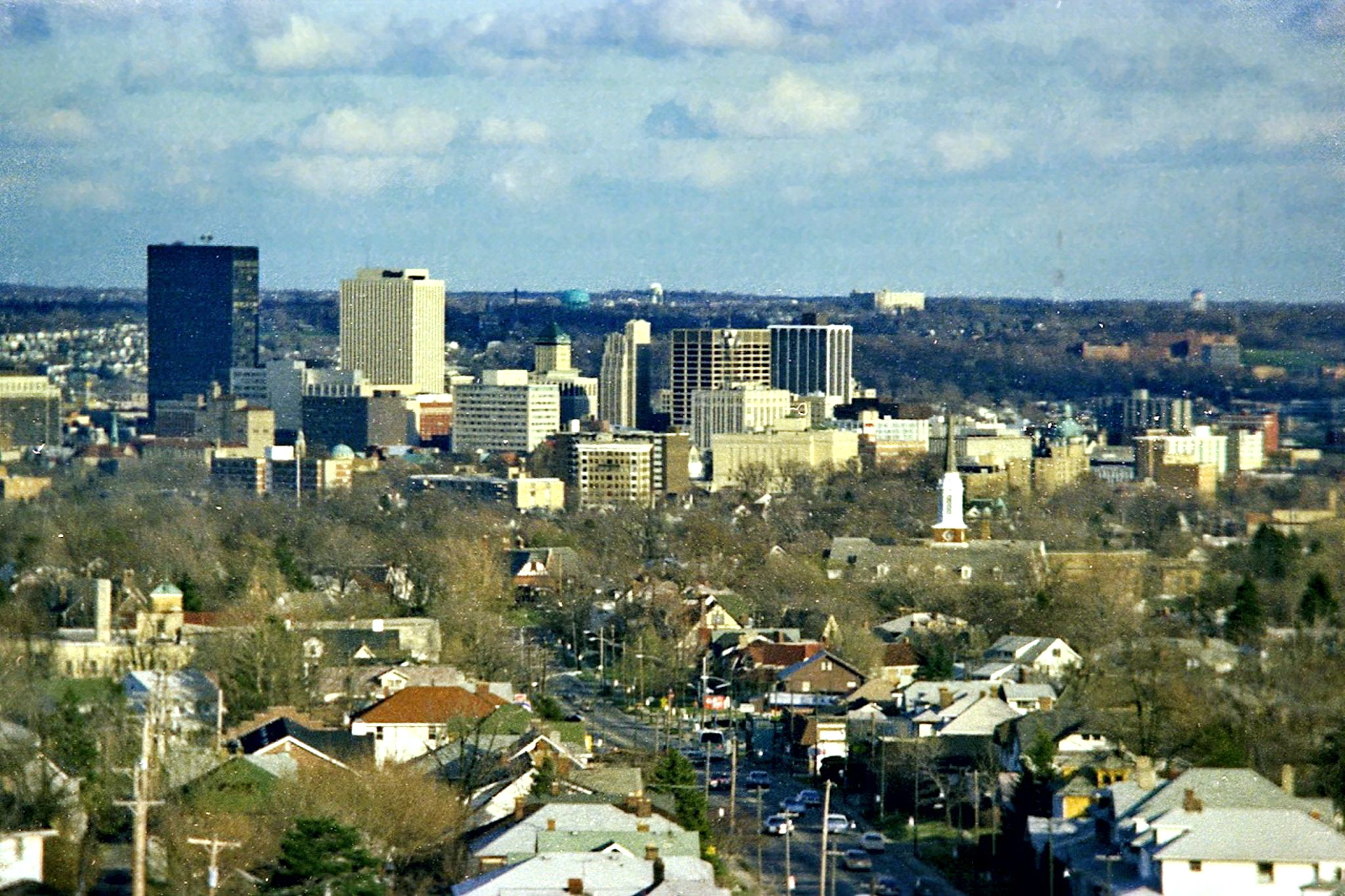 1987 Dayton, as viewed from atop of a high-rise, W 3rd St.