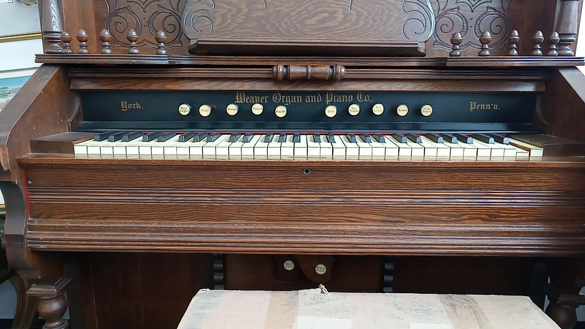 Vintage Weaver Organ and Piano Co. upright piano for sale at