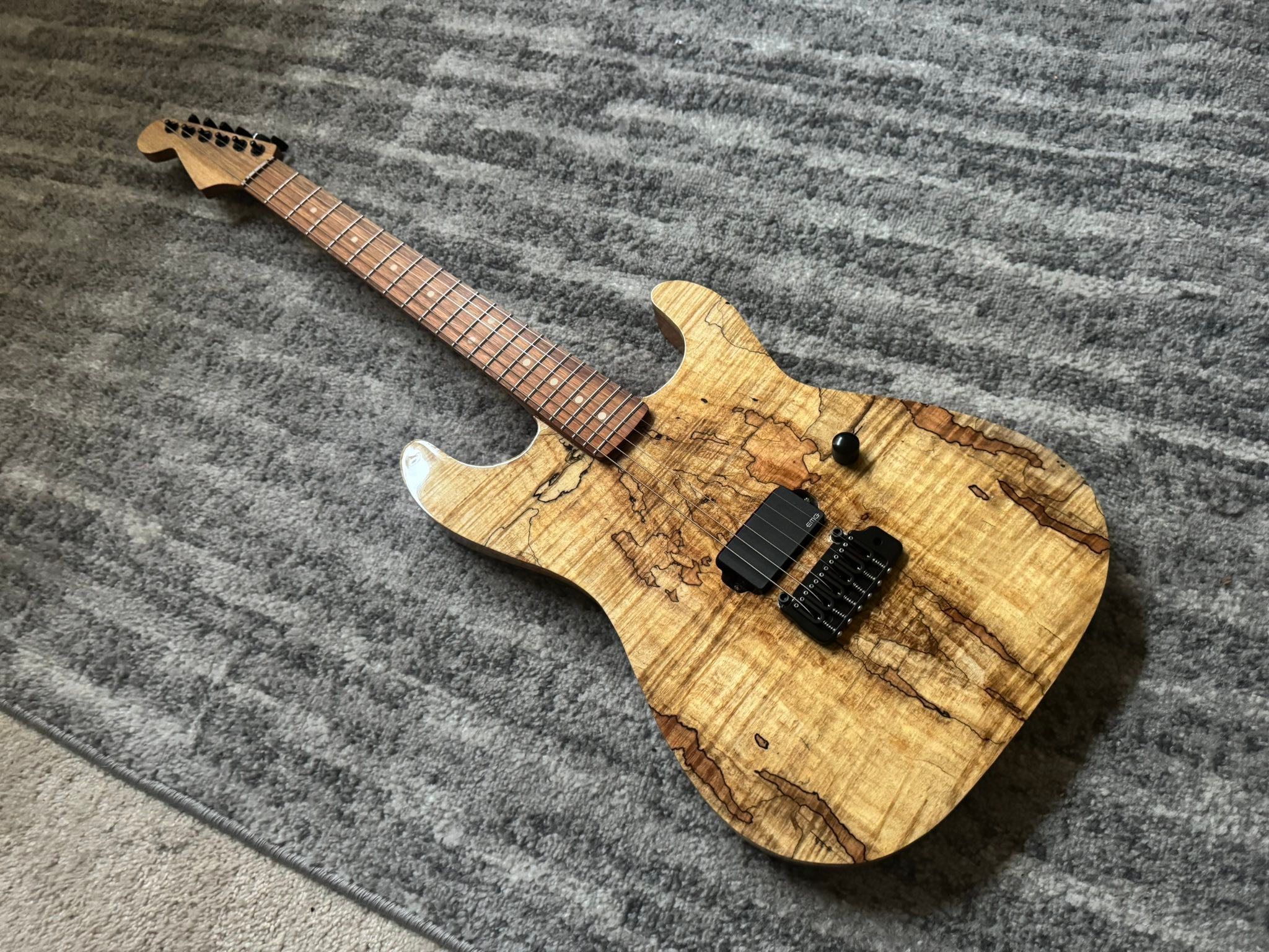 Custom Warmoth guitar with koa top and korina back
