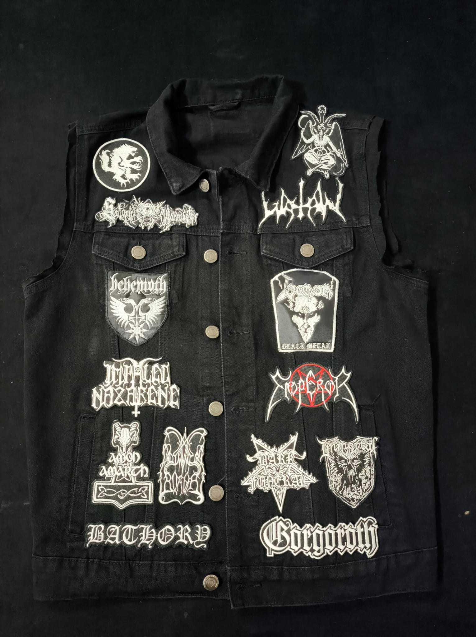 Amon Amarth black metal vest progress