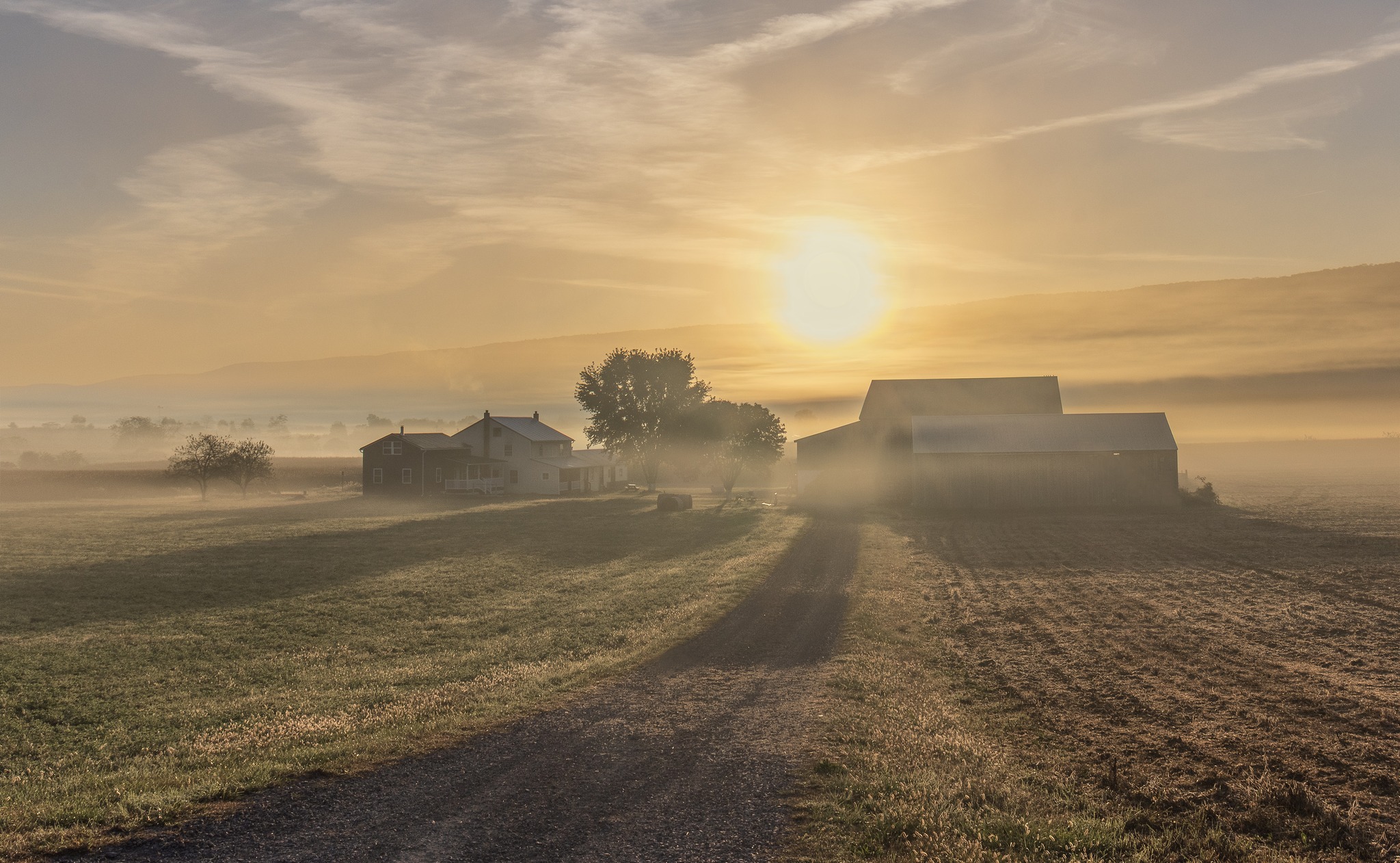 Bill Sisson - a foggy sunrise over an Amish farm near... | Facebook