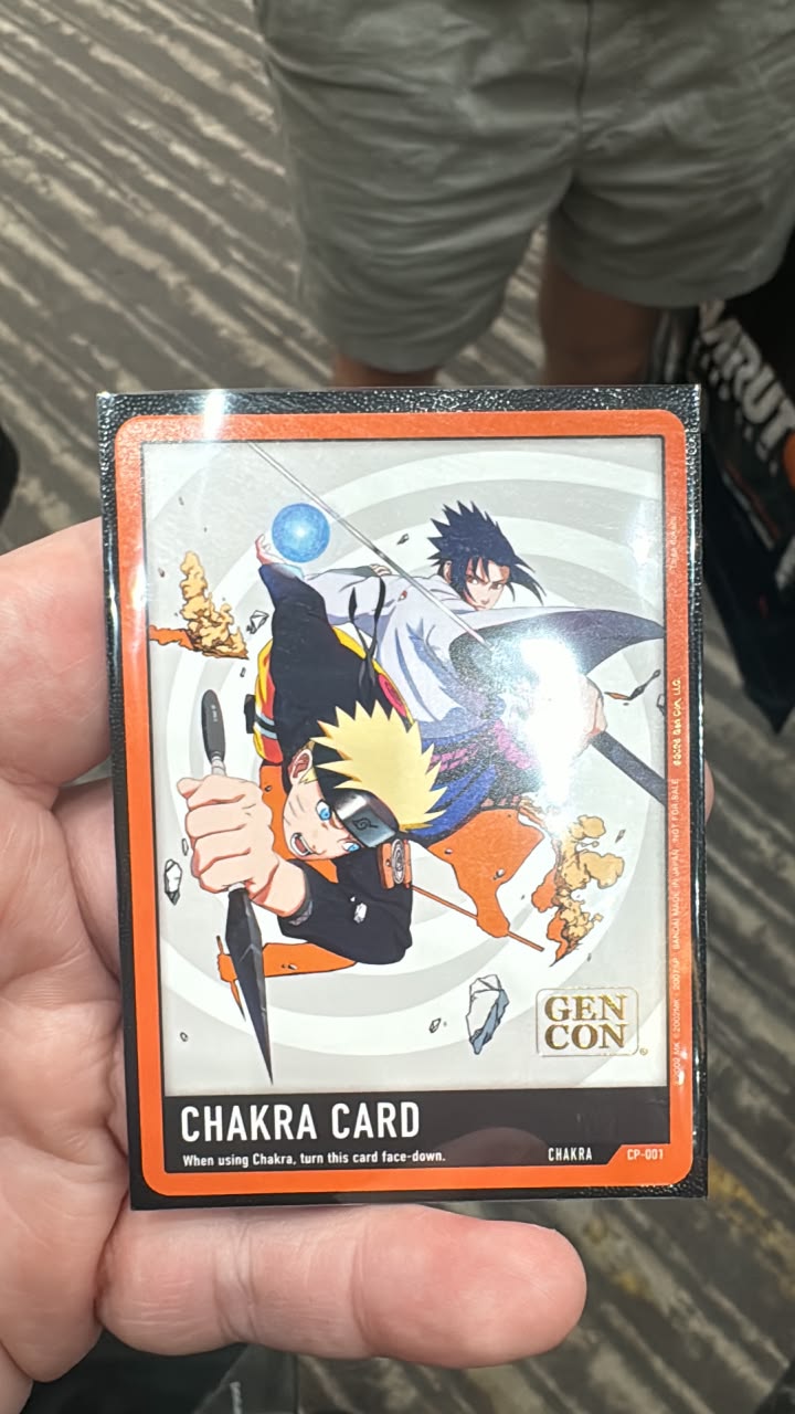Naruto is at booth 605 for #GenCon2026, and our team got our first
