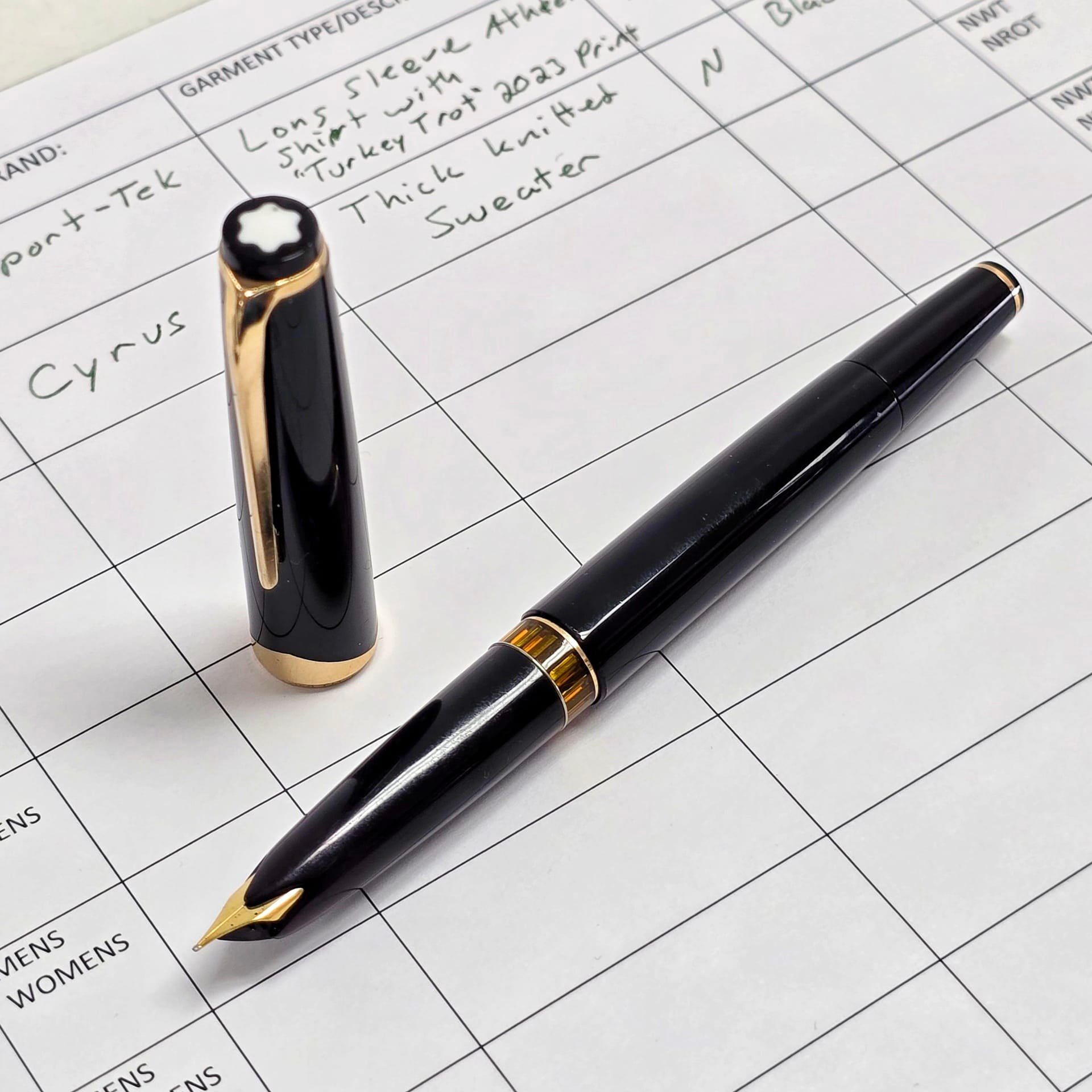 Montblanc 14 18k EF fountain pen with Platinum Classic Forest