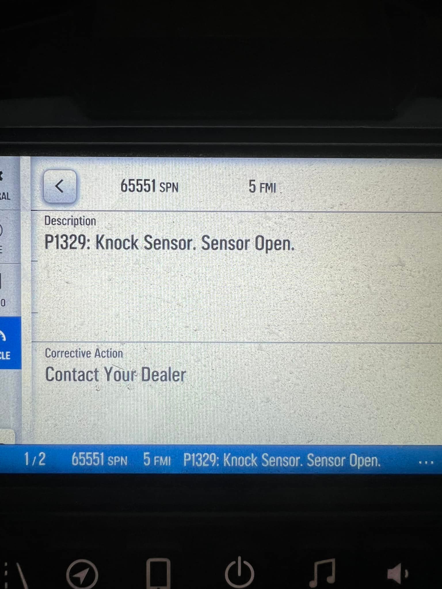 What causes the check engine light to come on due to knock sensor