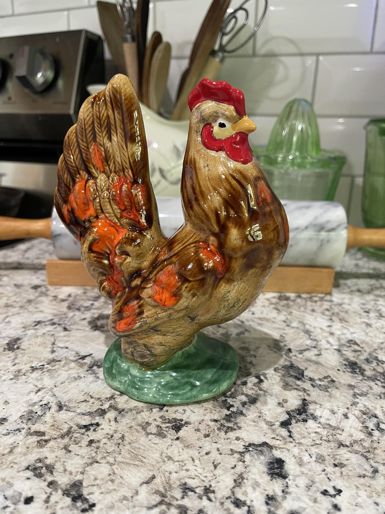 The Vintage Sexton Black Fighting Rooster Wall Plaque is a unique