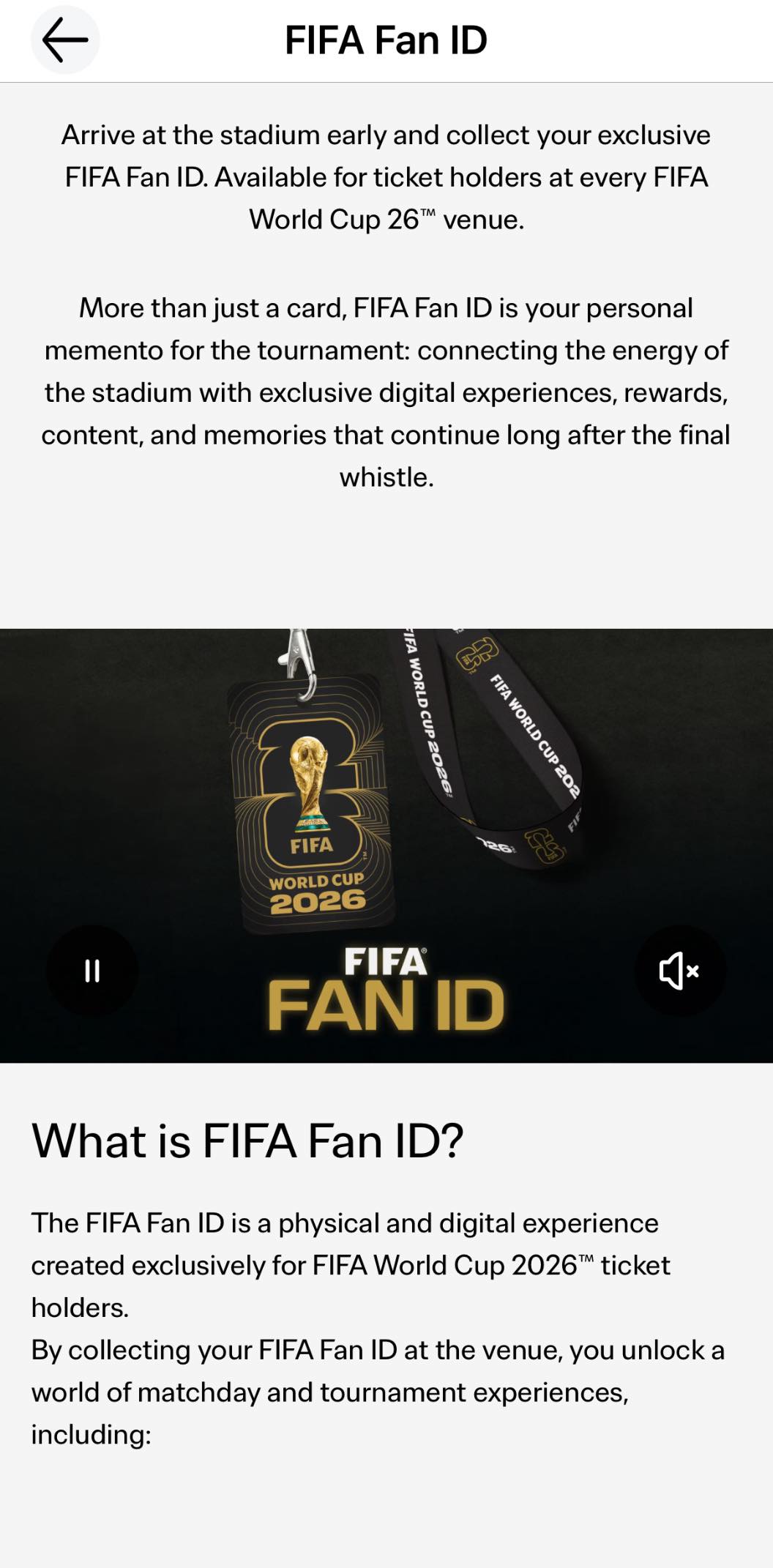Your FIFA Fan ID is your key to the ultimate matchday experience