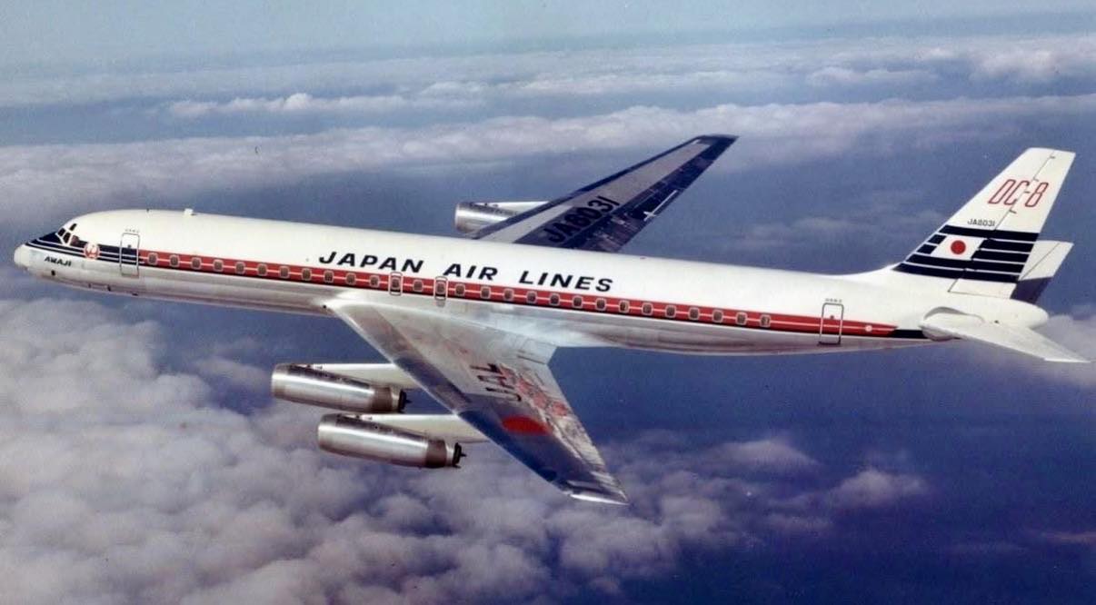 Japan Air Lines Douglas DC-8-61 JA8059 is seen at Tokyo Haneda