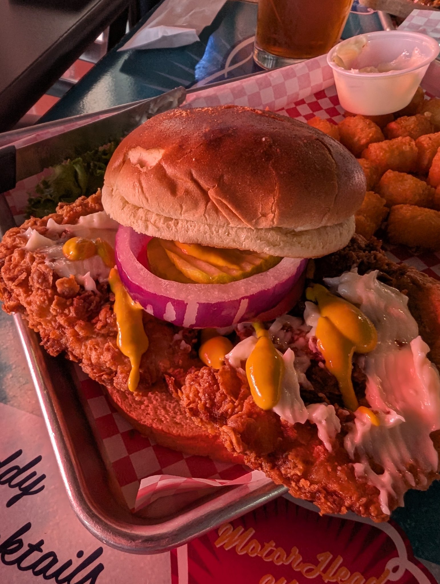 Pork tenderloin sandwich at Motorheads Bar and Grill