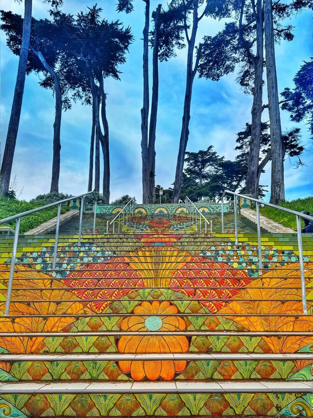 Lincoln park steps in San Francisco, CA feature mosaic art