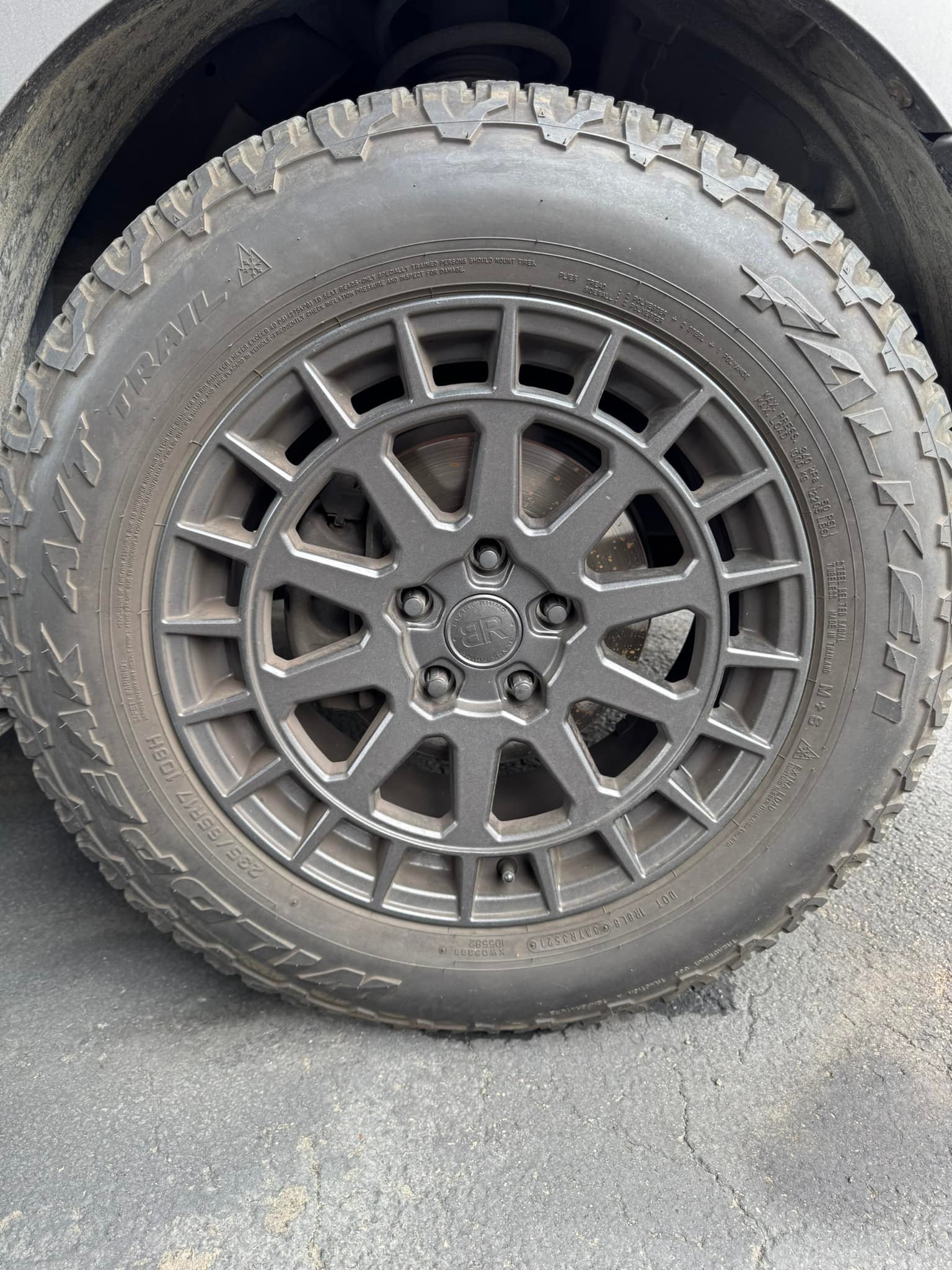 Used Black Rhino Boxer Rims and Falken Wildpeak Trail Tires for 