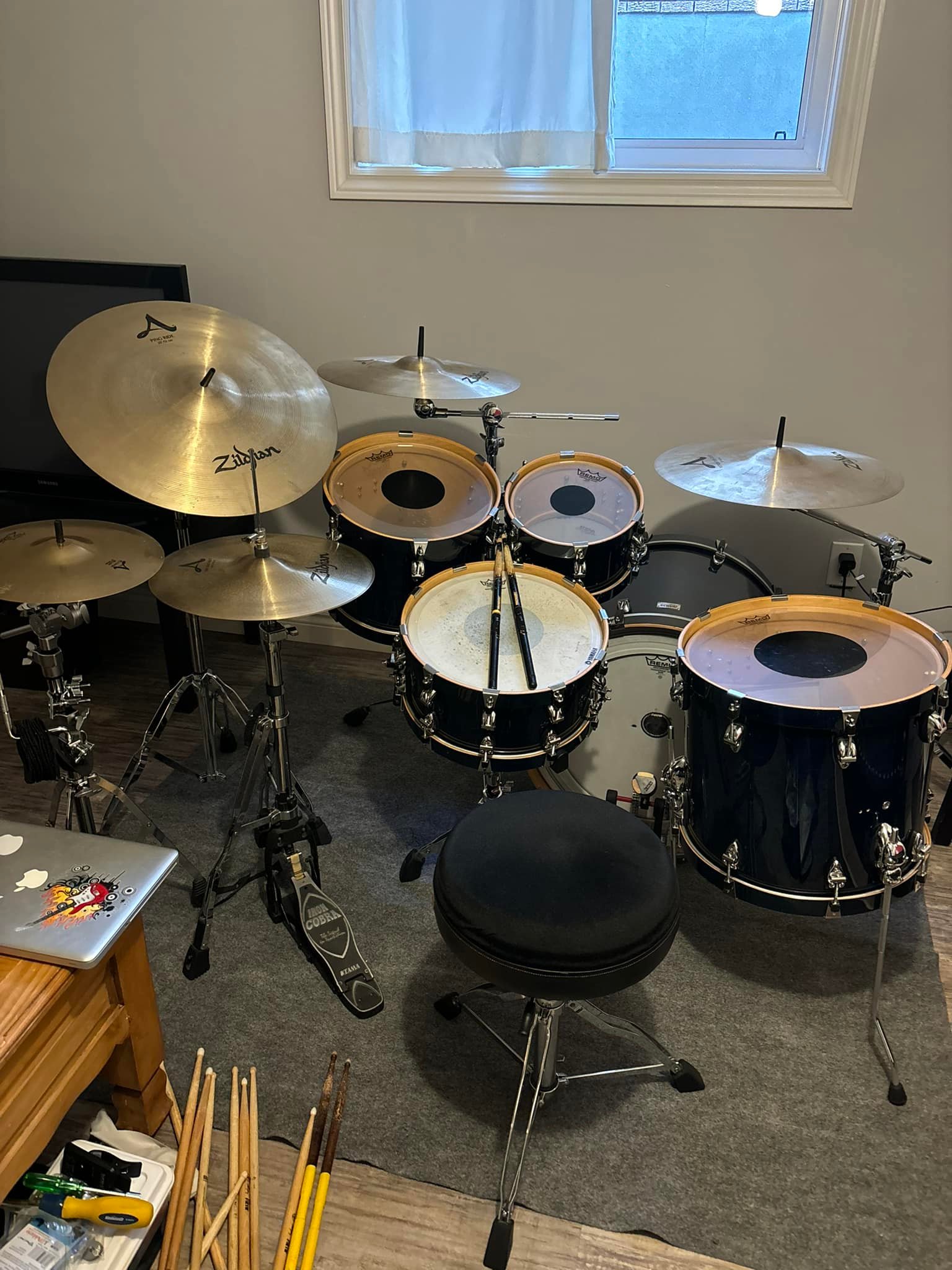 Tragically Hip Drum Kit Owned by Johnny Fay