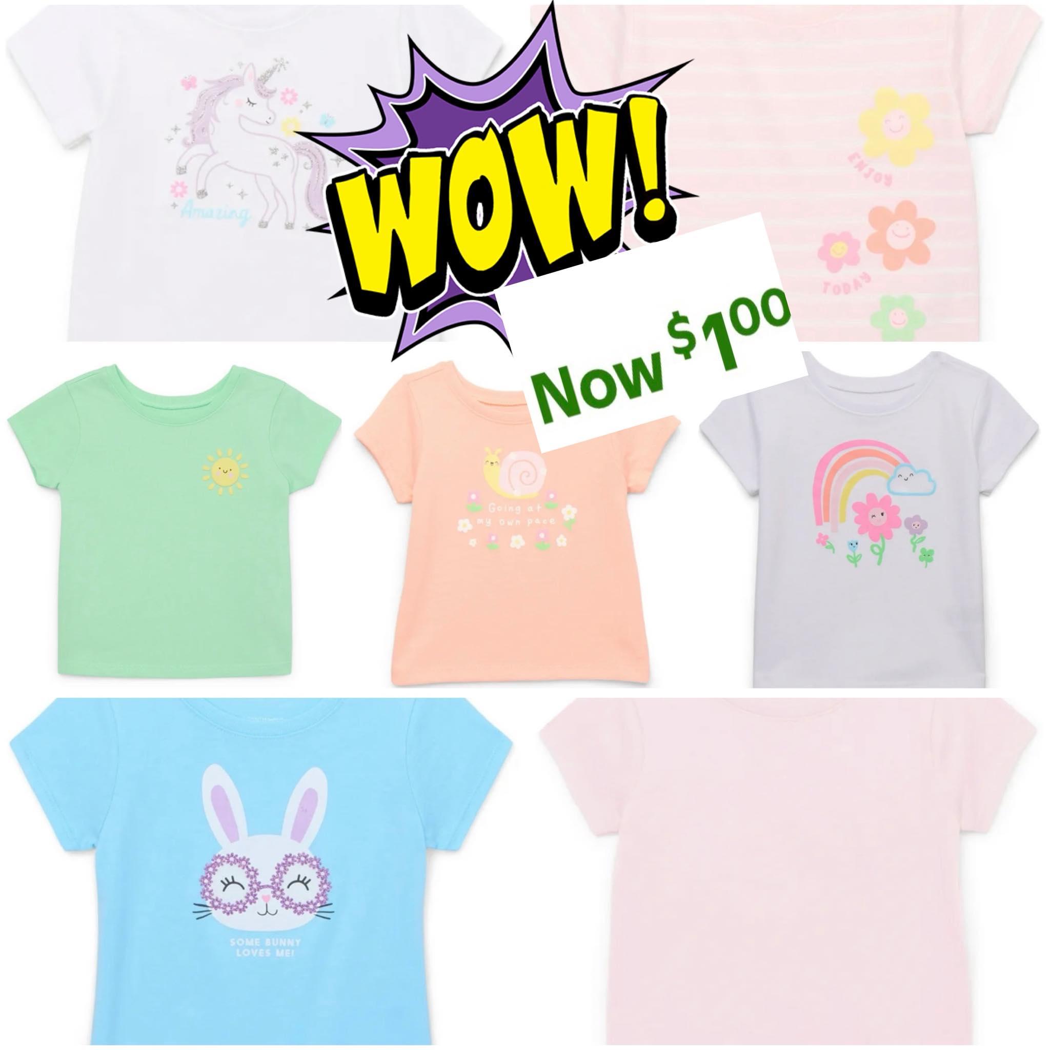 ???Baby Girl Graphic T-Shirt with Short Sleeves, Sizes 0M-24M 