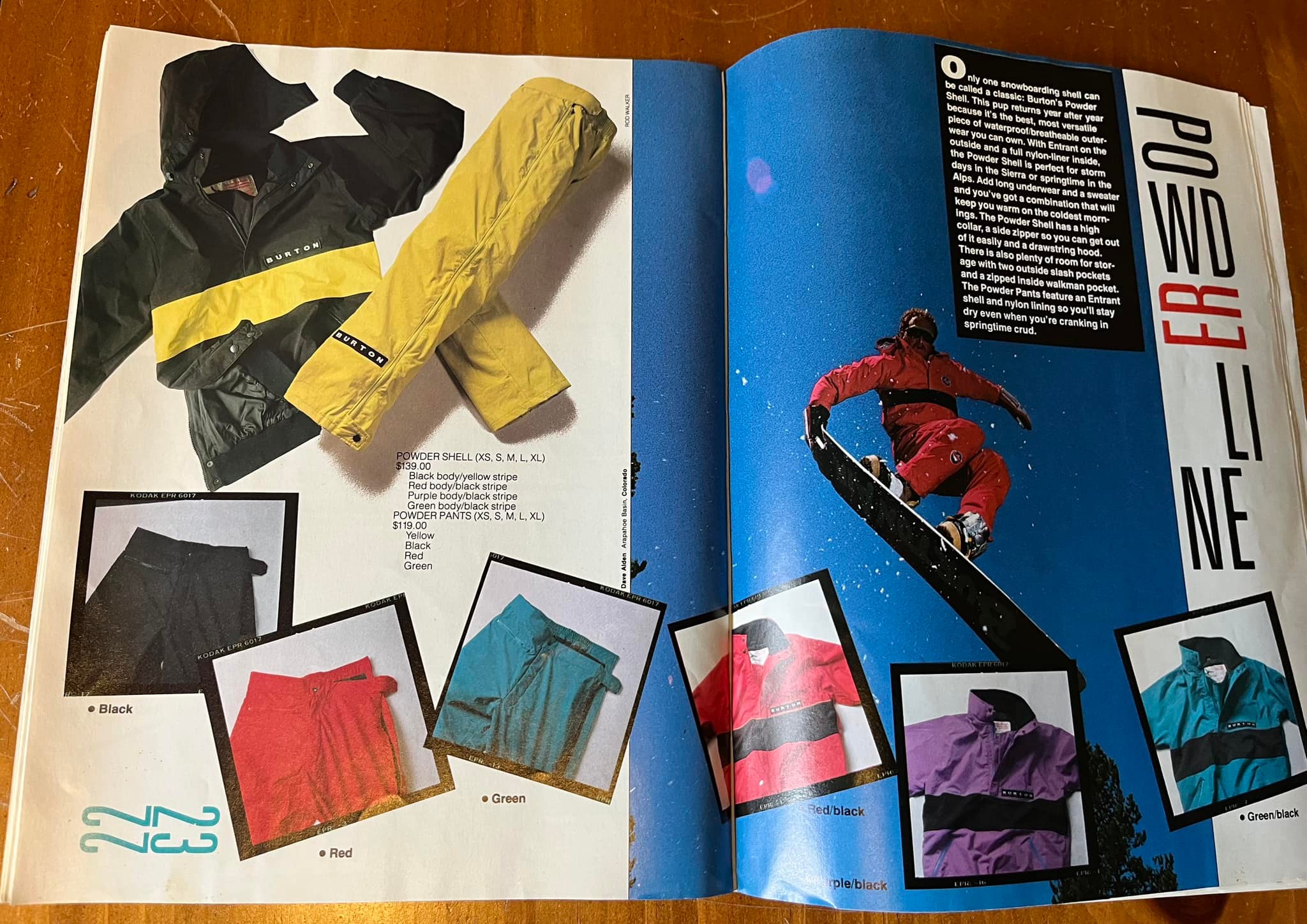 Vintage Burton snowboard catalogs and gear collection